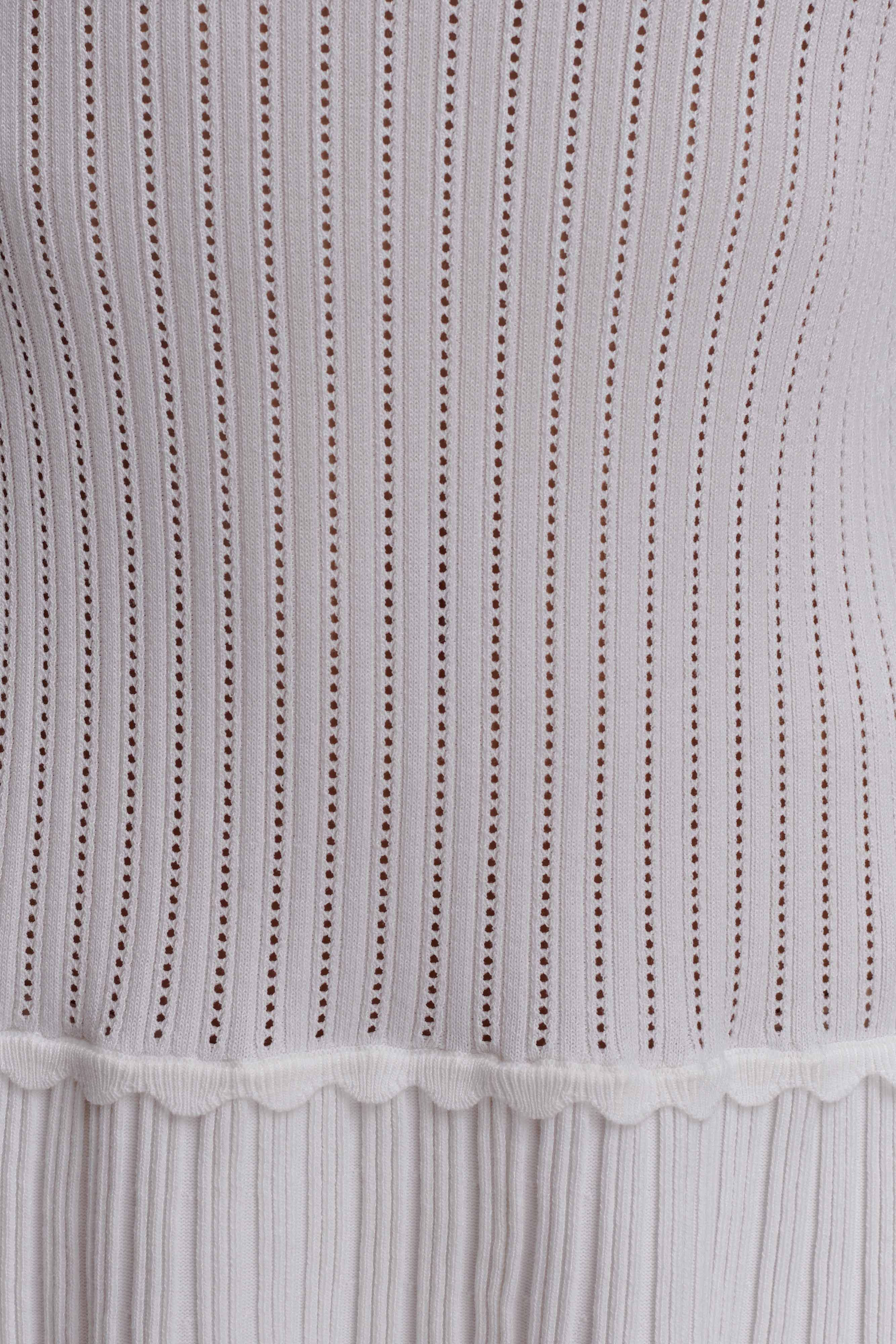 Adena Pointelle Knit Mini Dress - Ivory