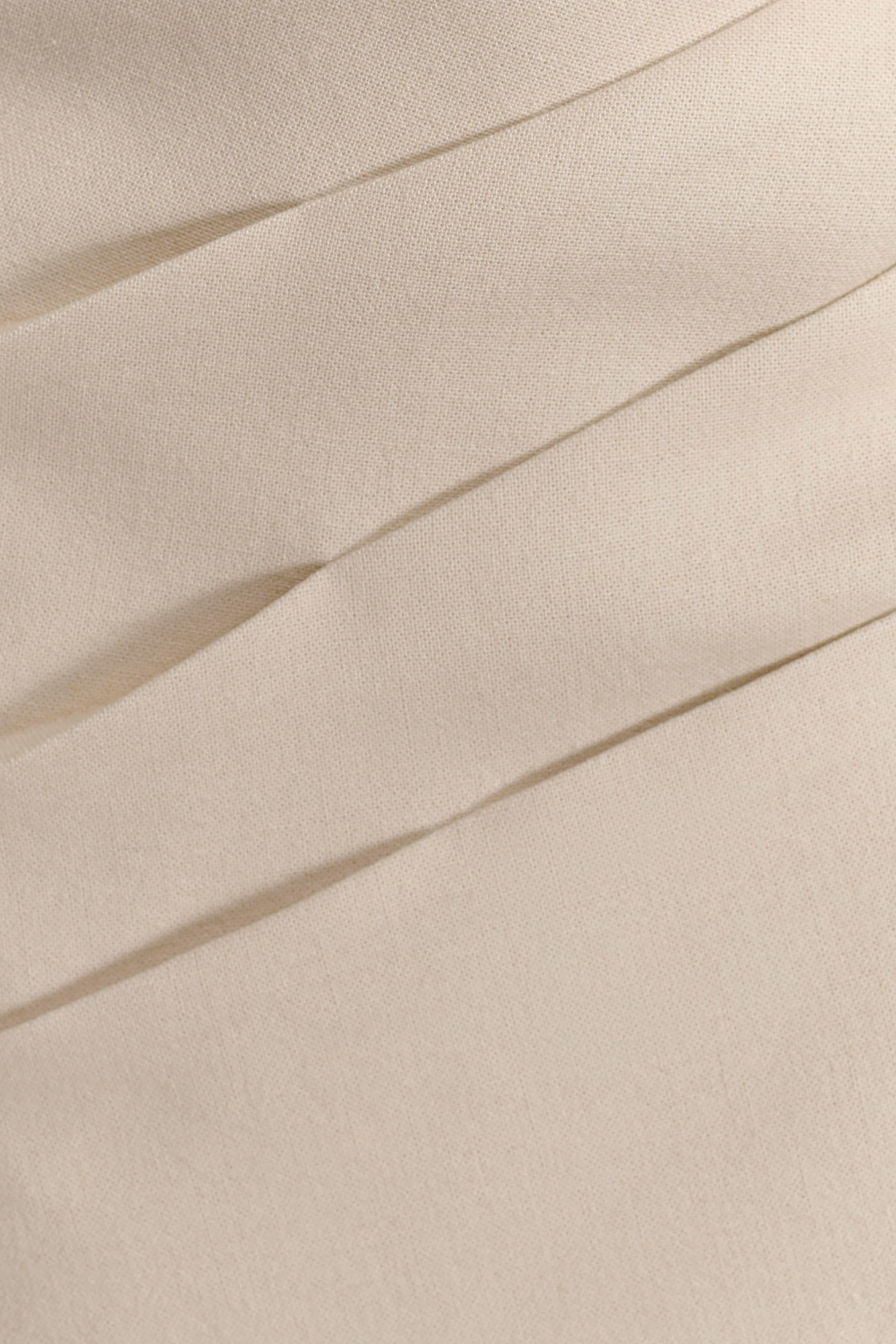 Helena One Shoulder Linen Mini Dress - Natural Beige