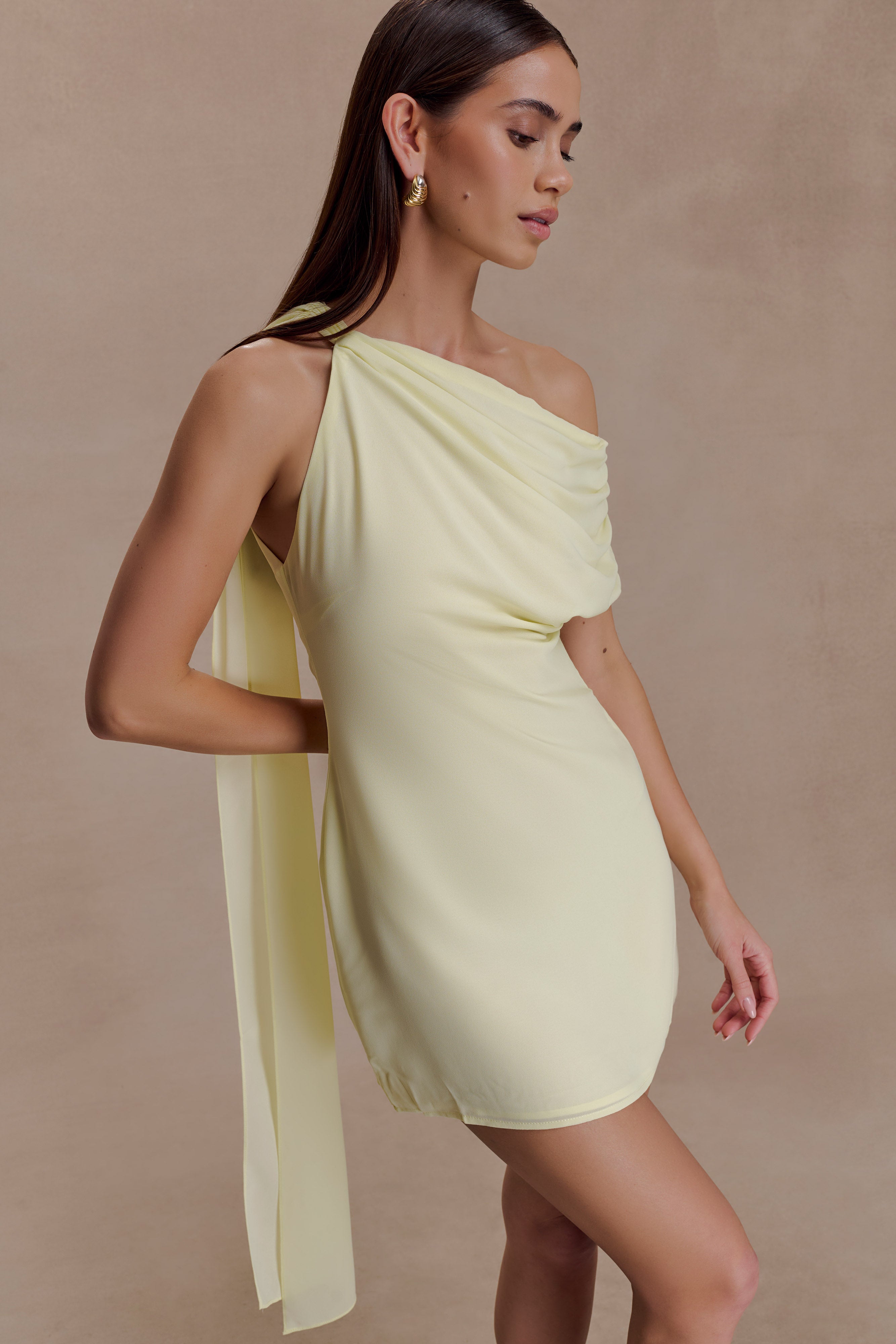 Daisie Chiffon Mini Dress - Lemon