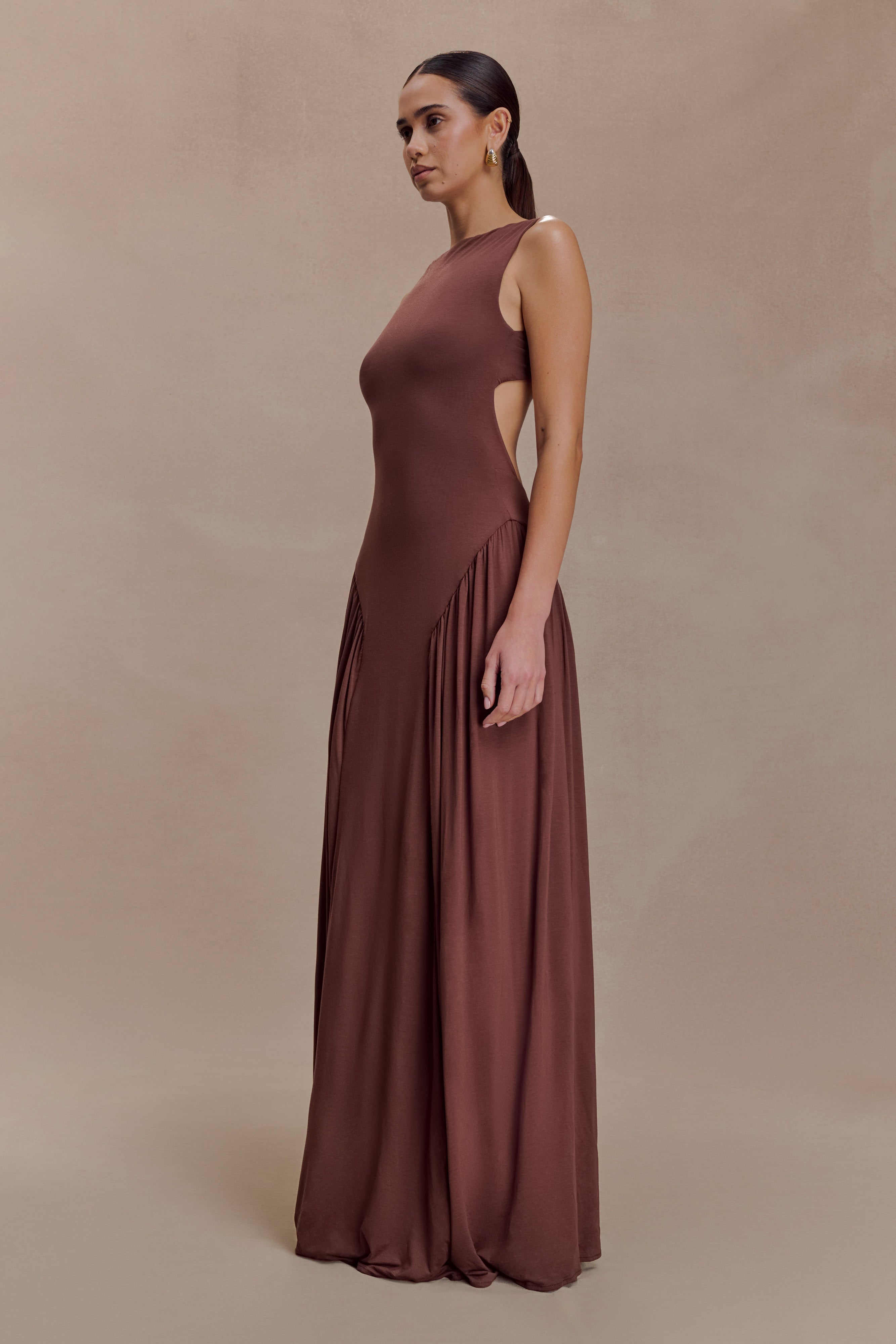 Marnie Modal Sleeveless Maxi Dress - Chocolate