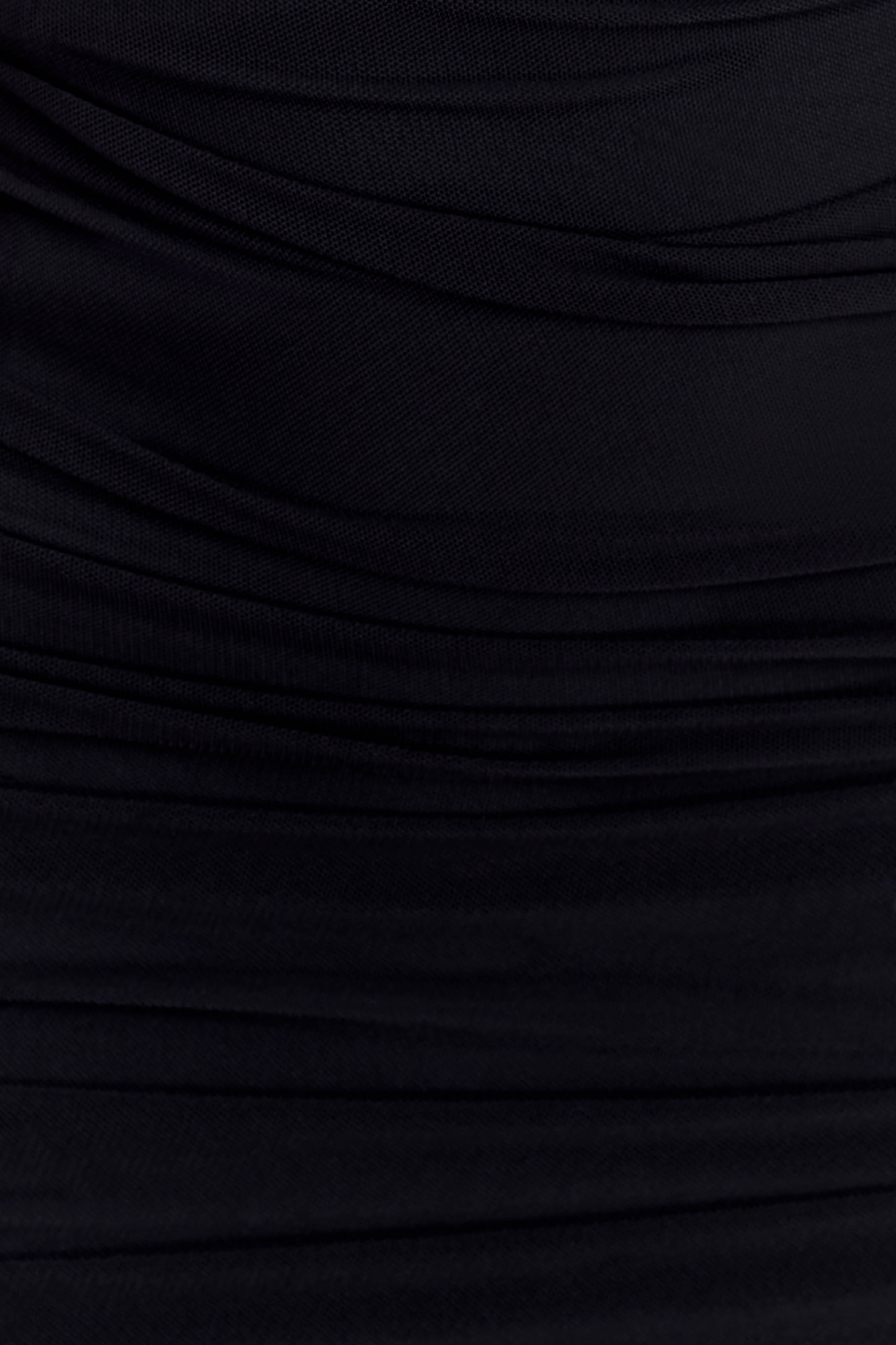 Jianna Strapless Mesh Maxi Dress - Black