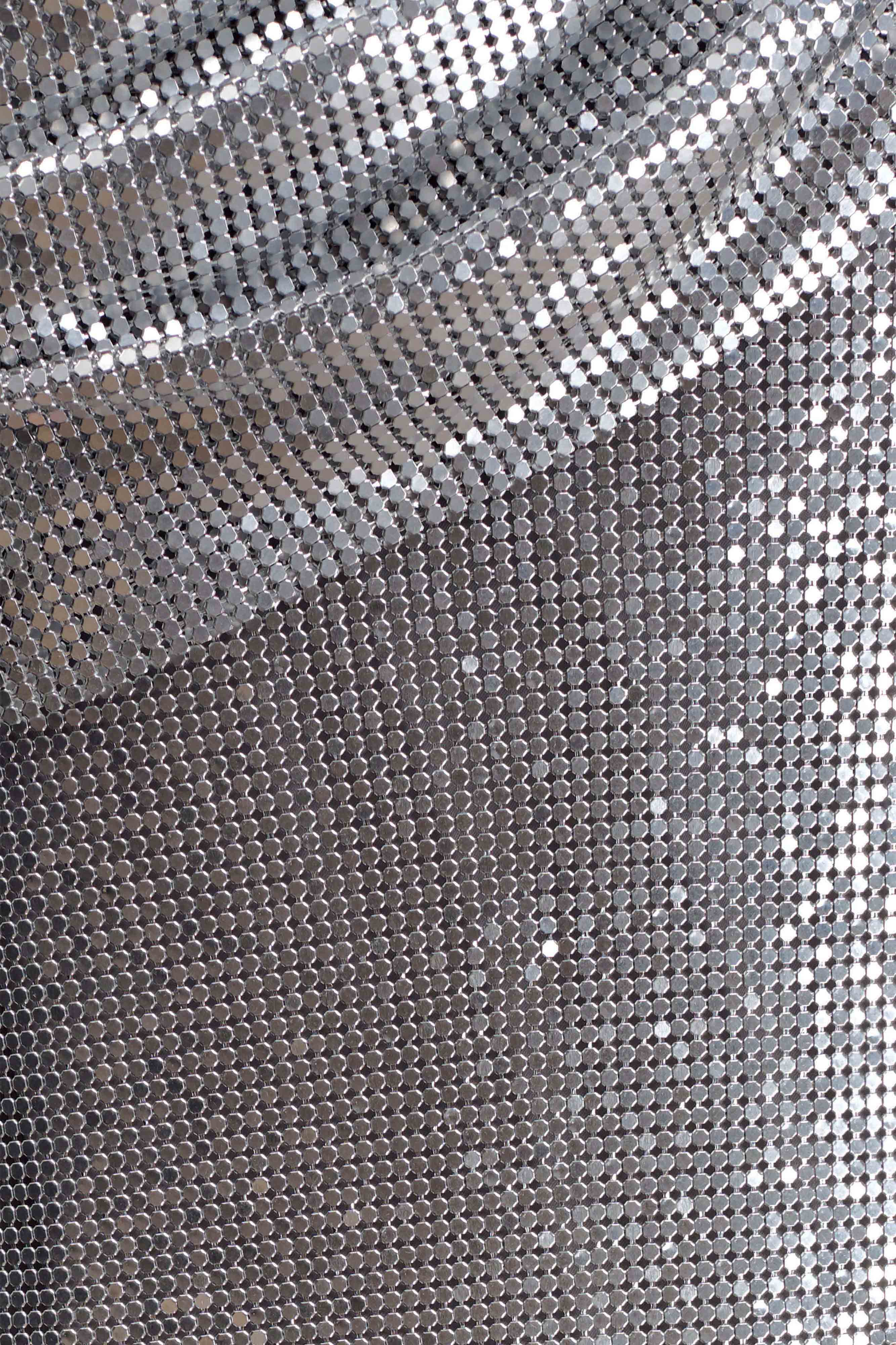 Lyle One Shoulder Glow Mesh Mini Dress - Silver