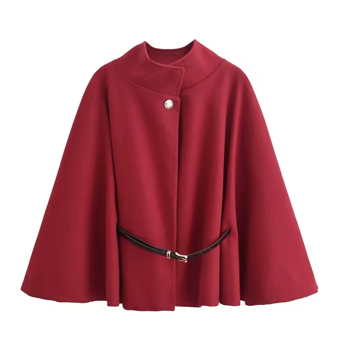 LONG PONCHO WITH BELT