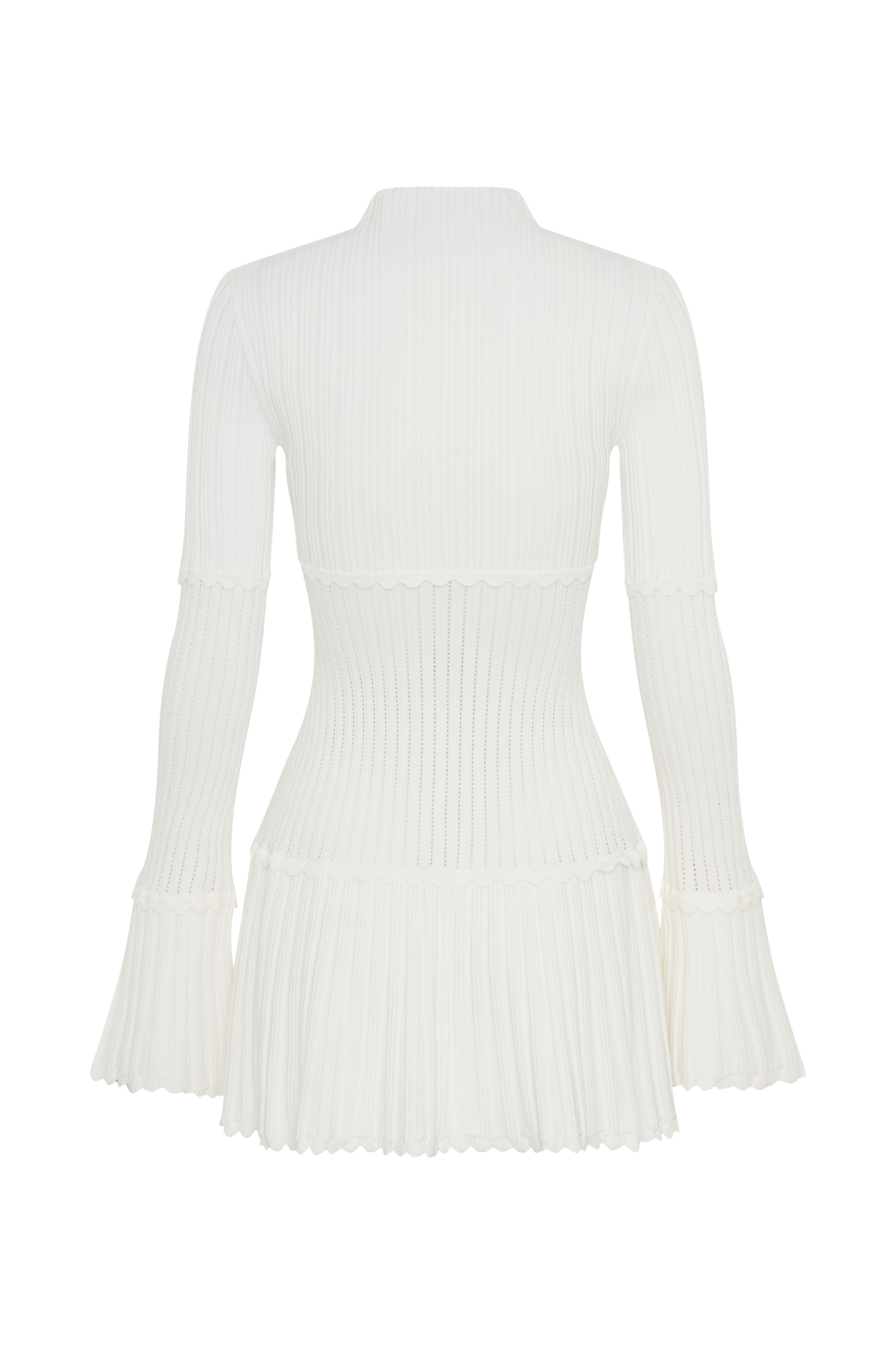 Adena Pointelle Knit Mini Dress - Ivory