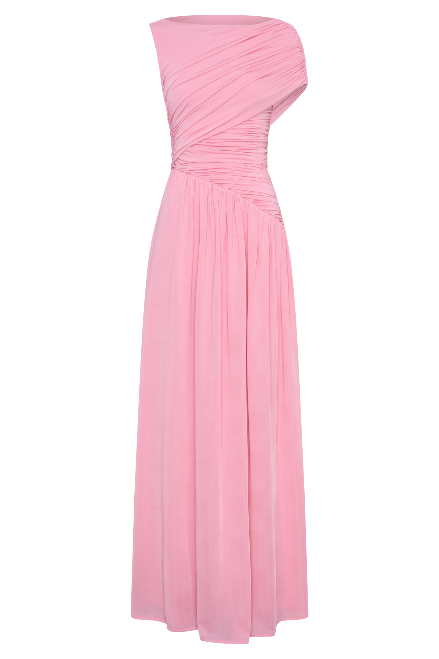 Ayeshya Slinky Asymmetric Maxi Dress - Candy Pink