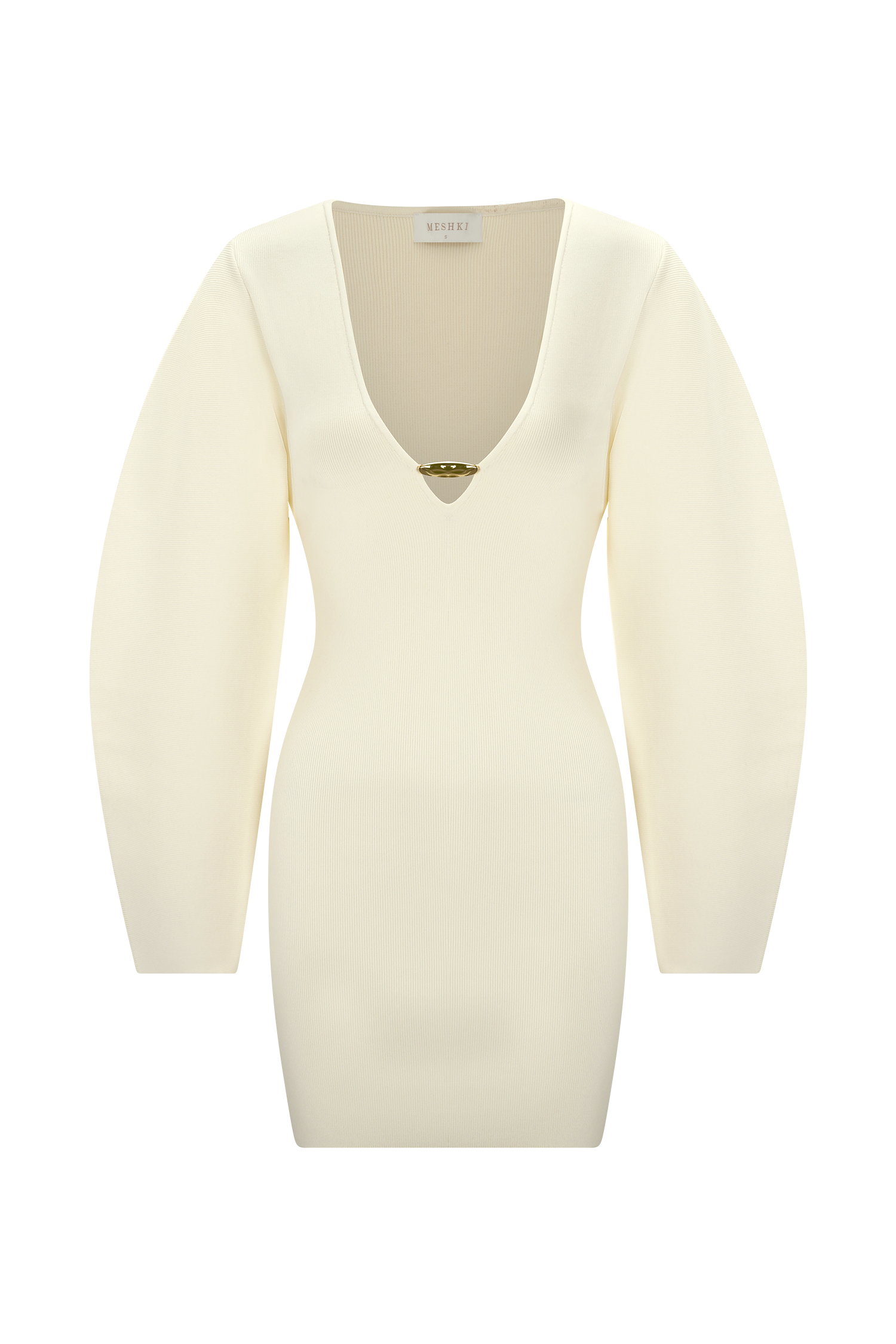 Billy Balloon Sleeve Knit Mini Dress - Ivory