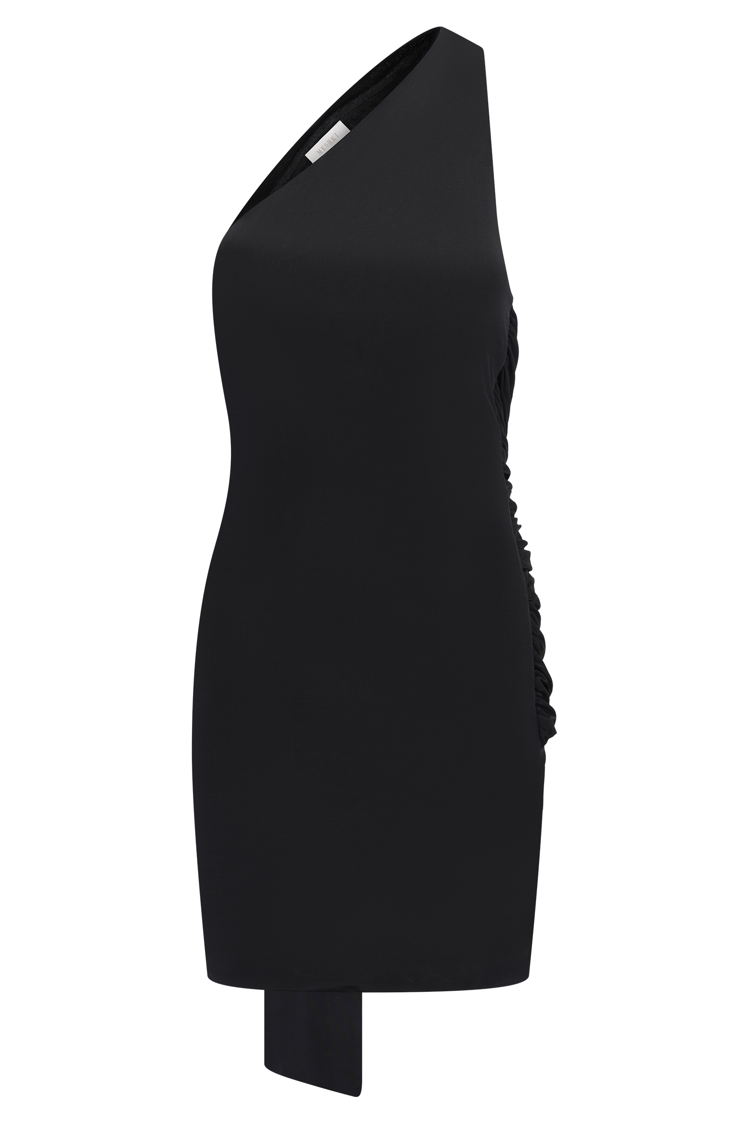 Claudette Slinky Mini Dress With Hardware - Black