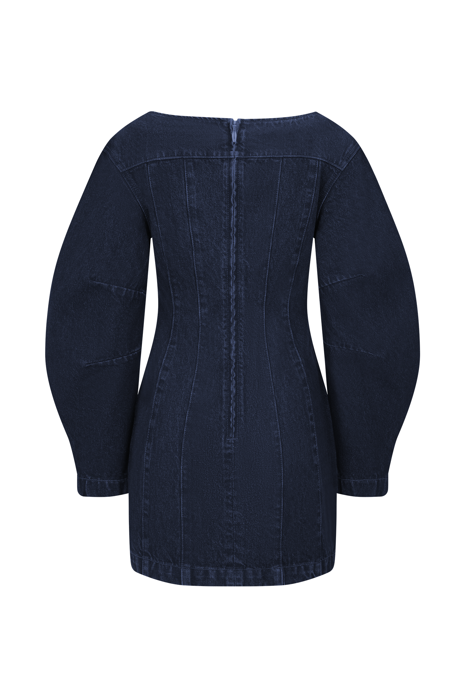 Cosmala Denim Long Sleeve Mini Dress - Indigo Blue