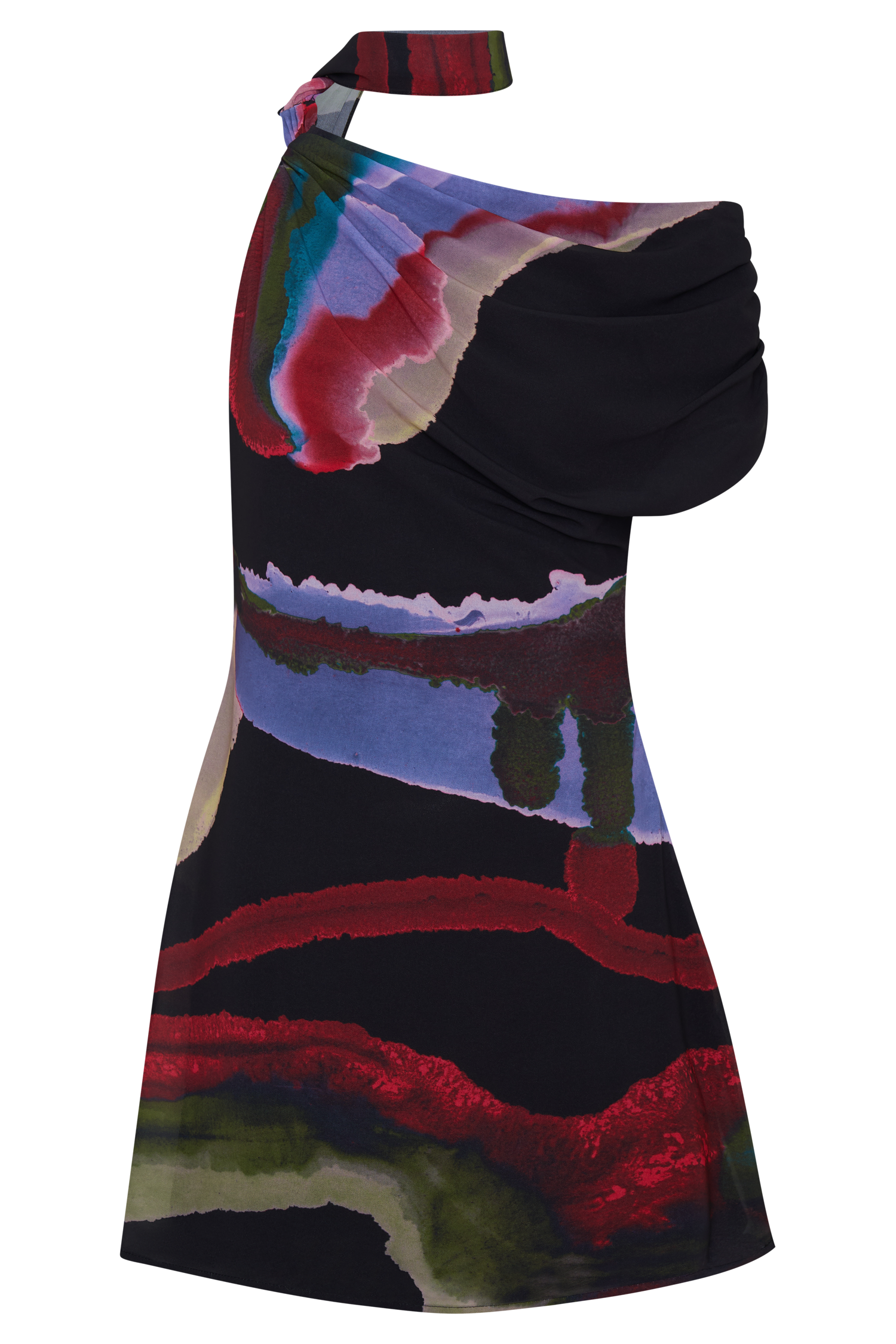 Daisie Chiffon Mini Dress - Multi Fluid Reverie Print