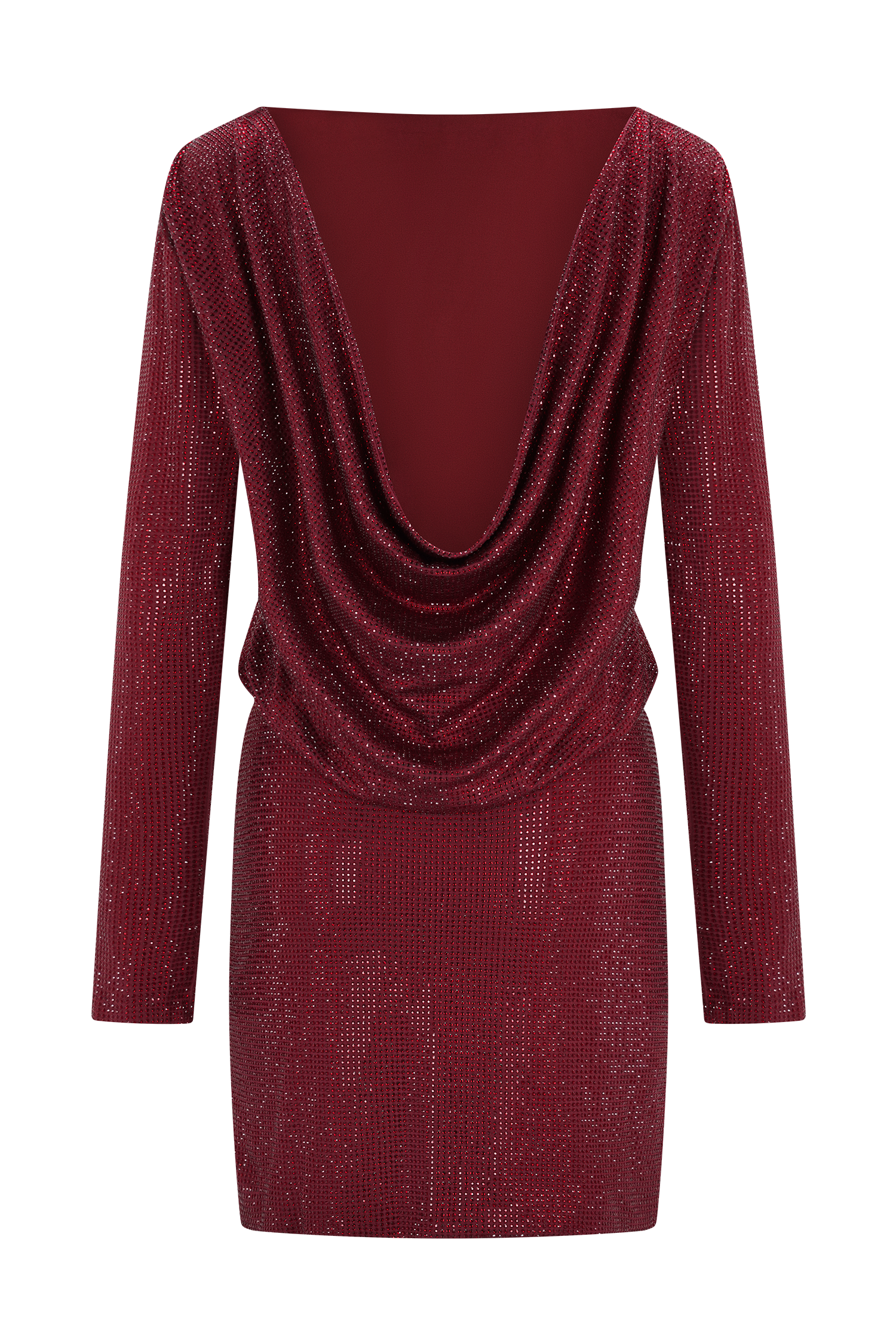 Darius Diamante Cowl Mini Dress - Wine