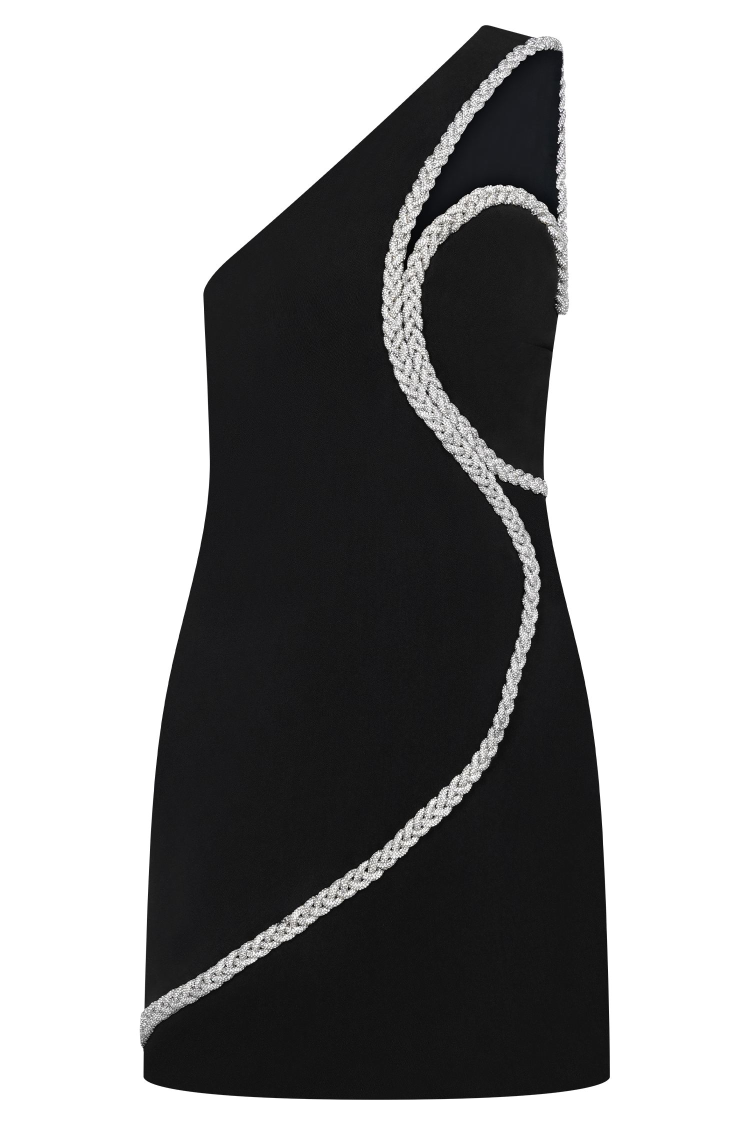 Eleonora Diamante Trim Mini Dress - Black