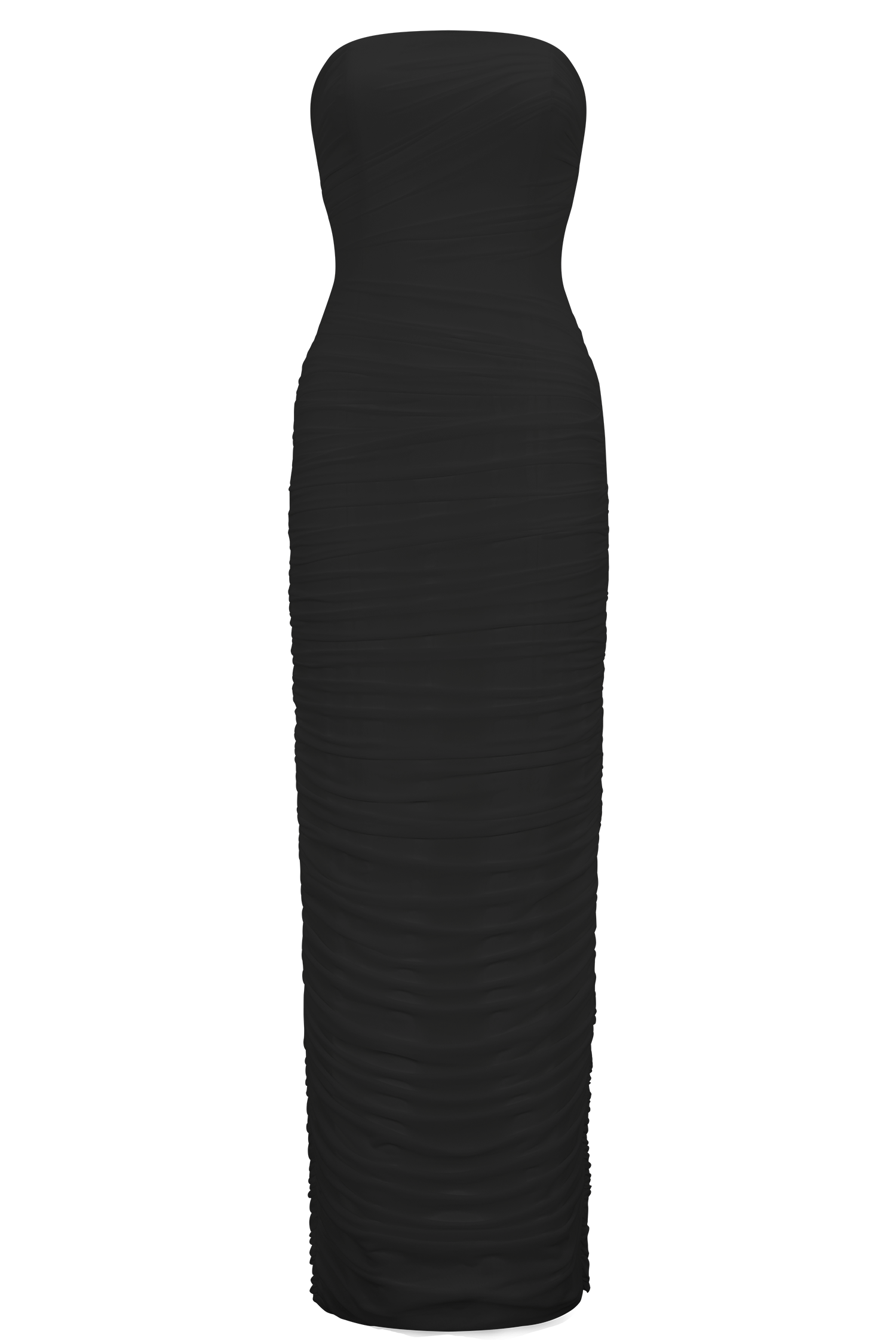Jianna Strapless Mesh Maxi Dress - Black