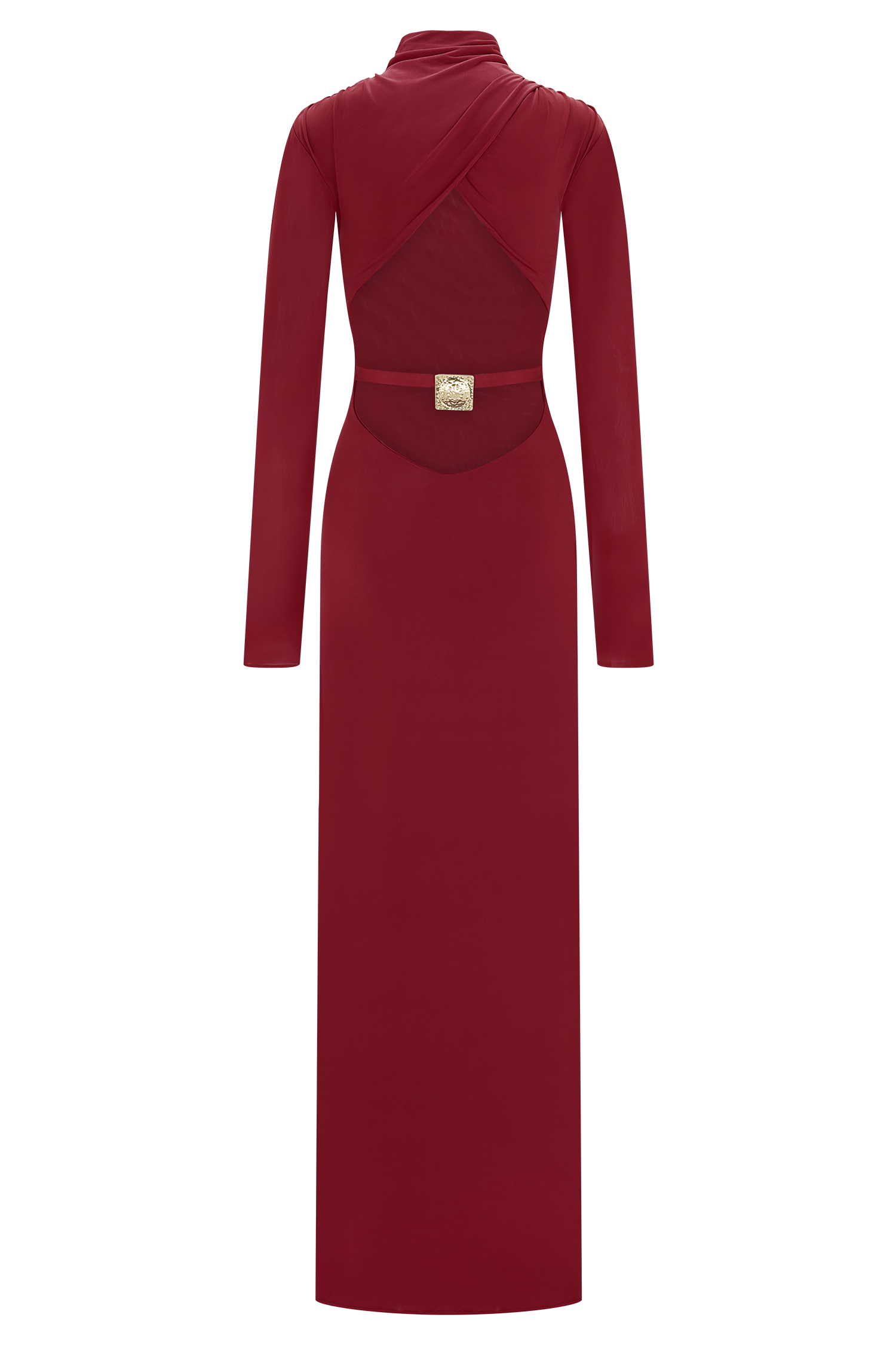 Kiyah Slinky Cut Out Maxi Dress - Red