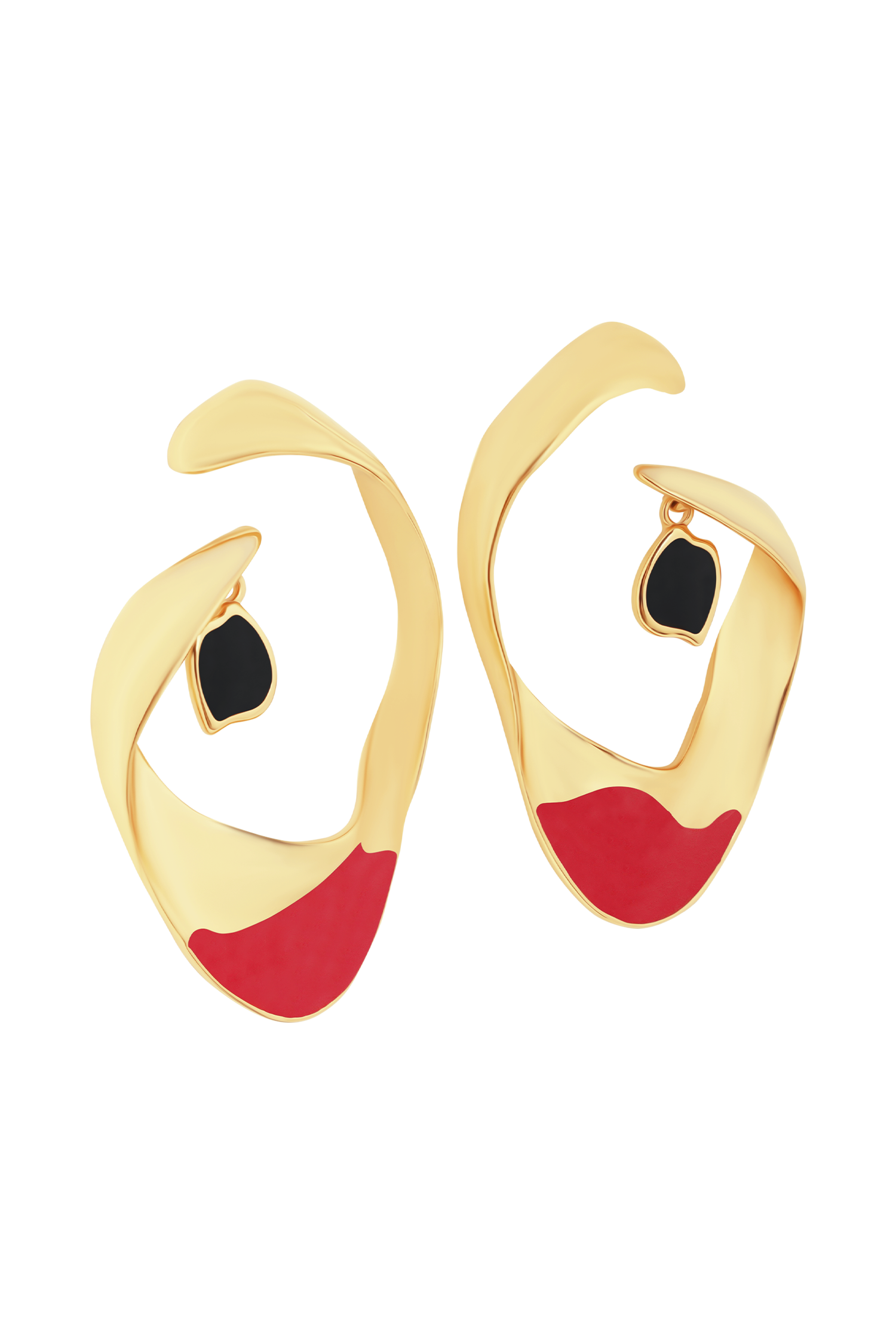 Marna Large Hoop Earrings With Stones - Gold