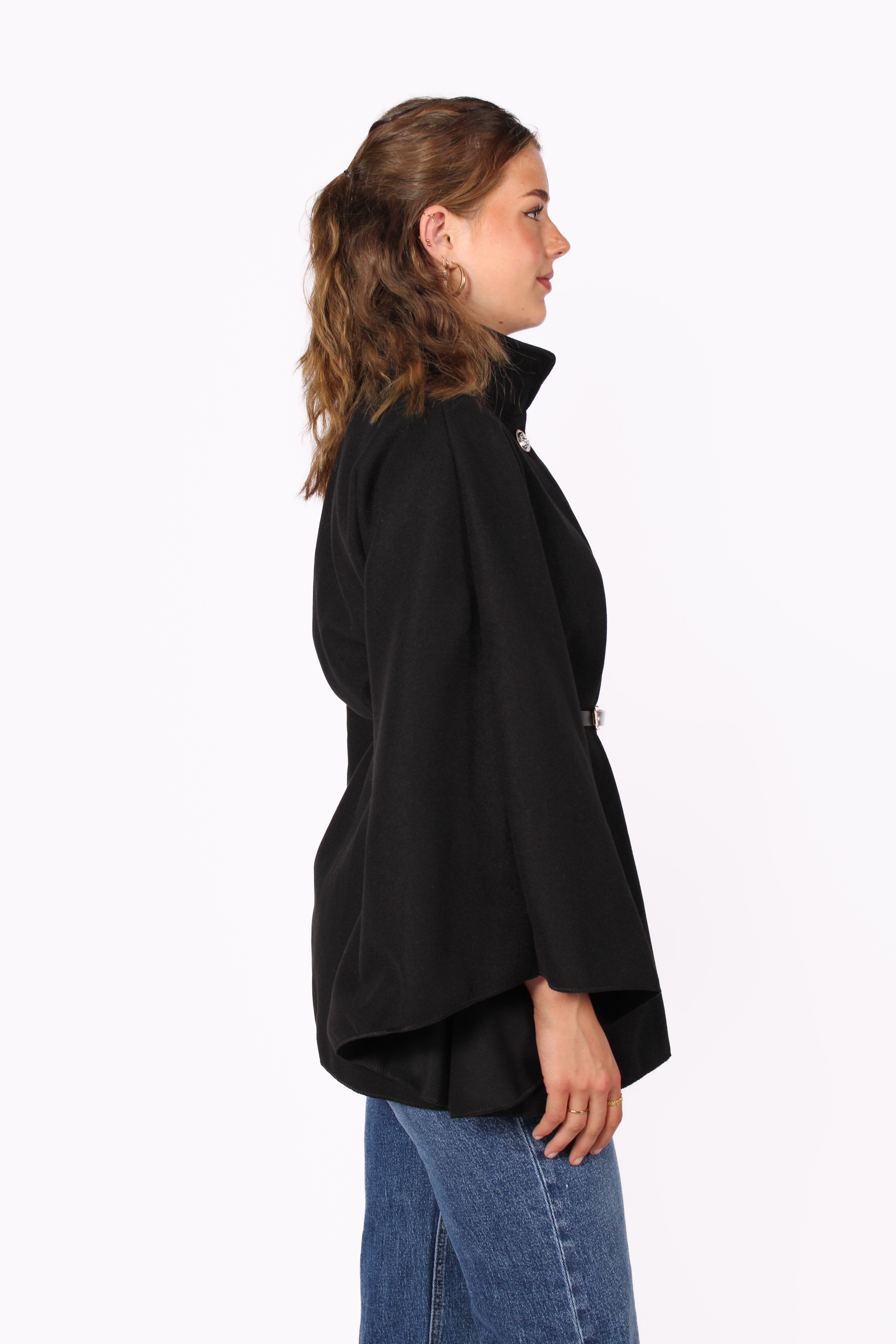 LONG PONCHO WITH BELT