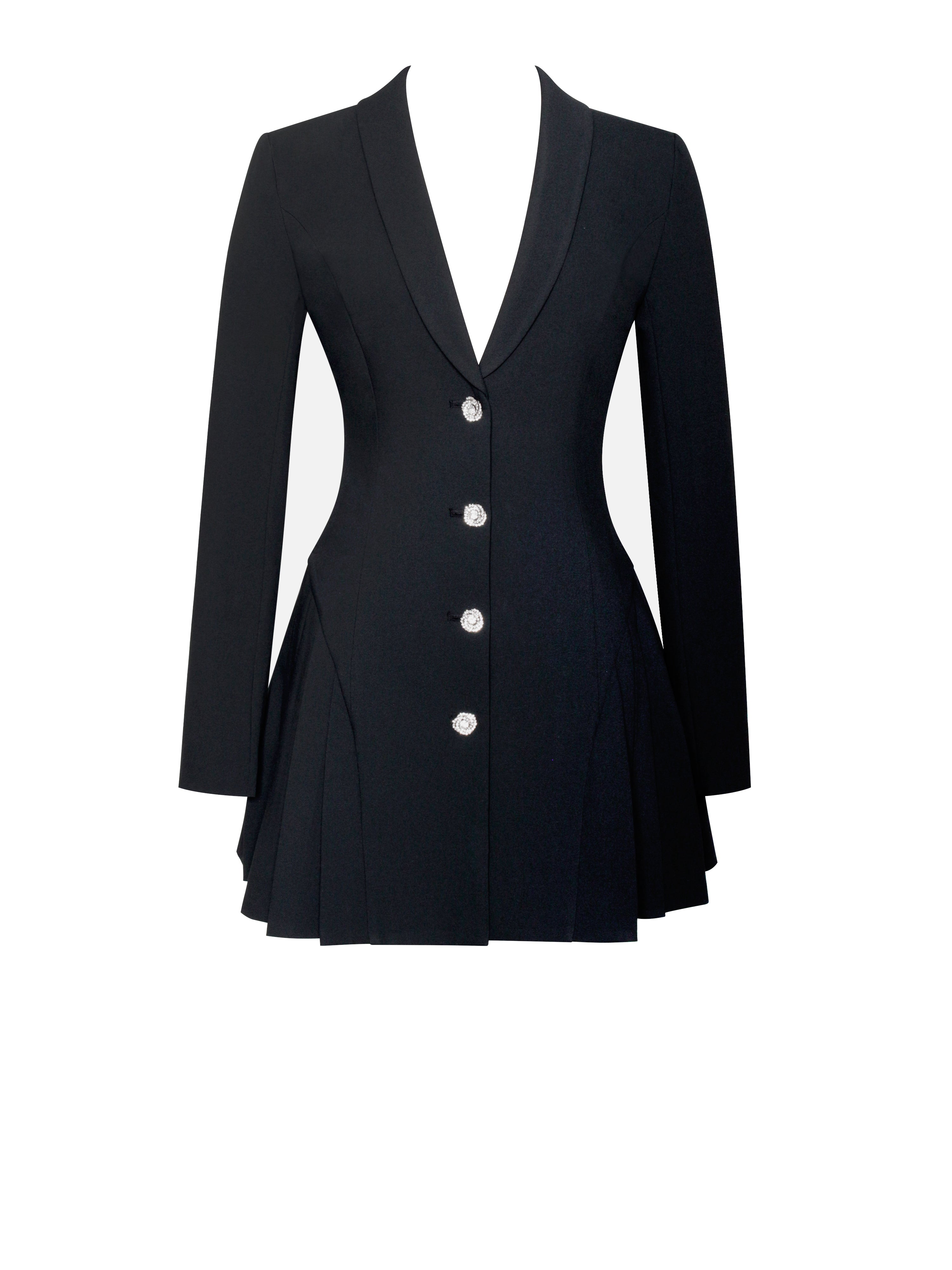 Blazer Mini Dress with Crystal Button