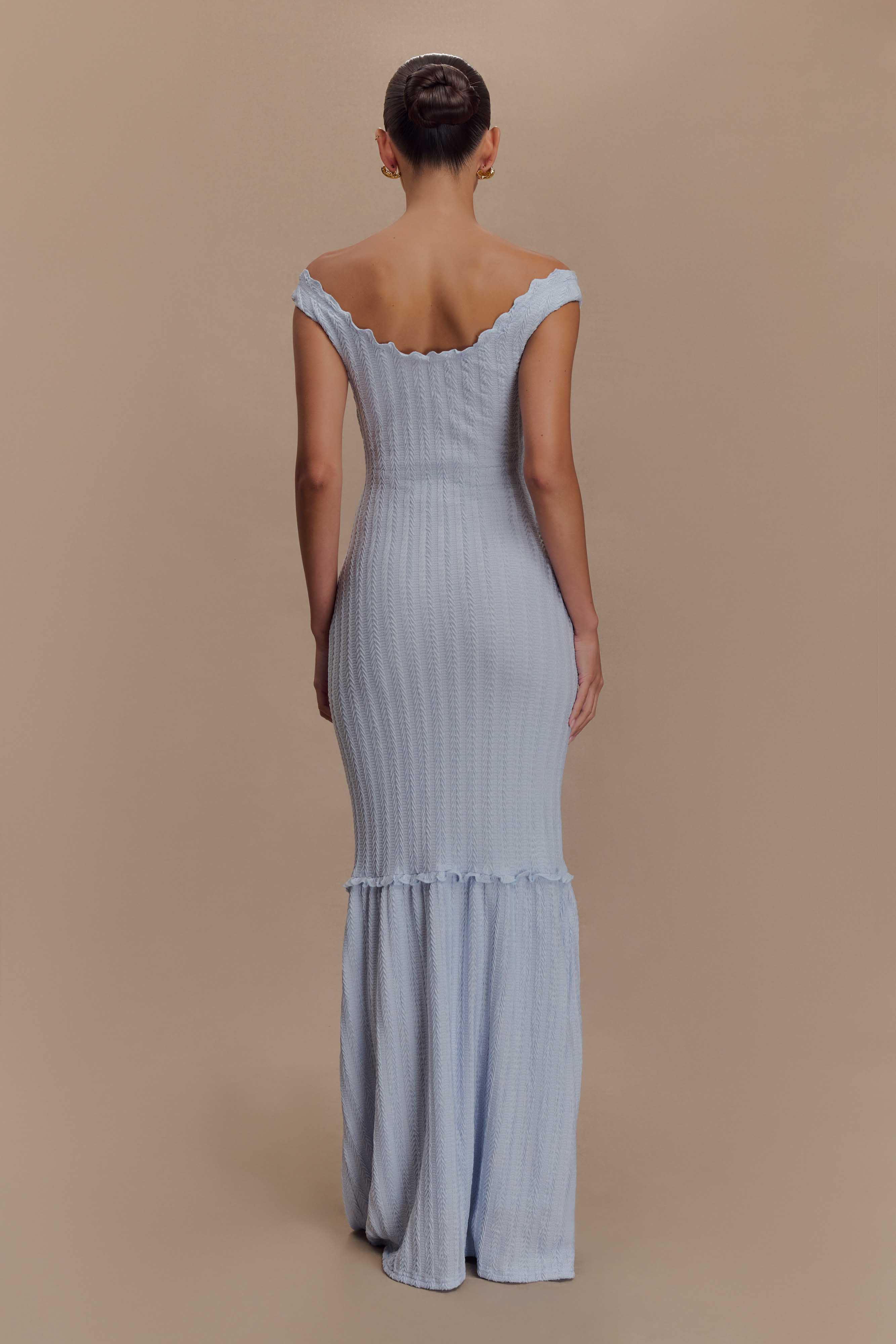Natalie Off Shoulder Maxi Dress - Sky Blue