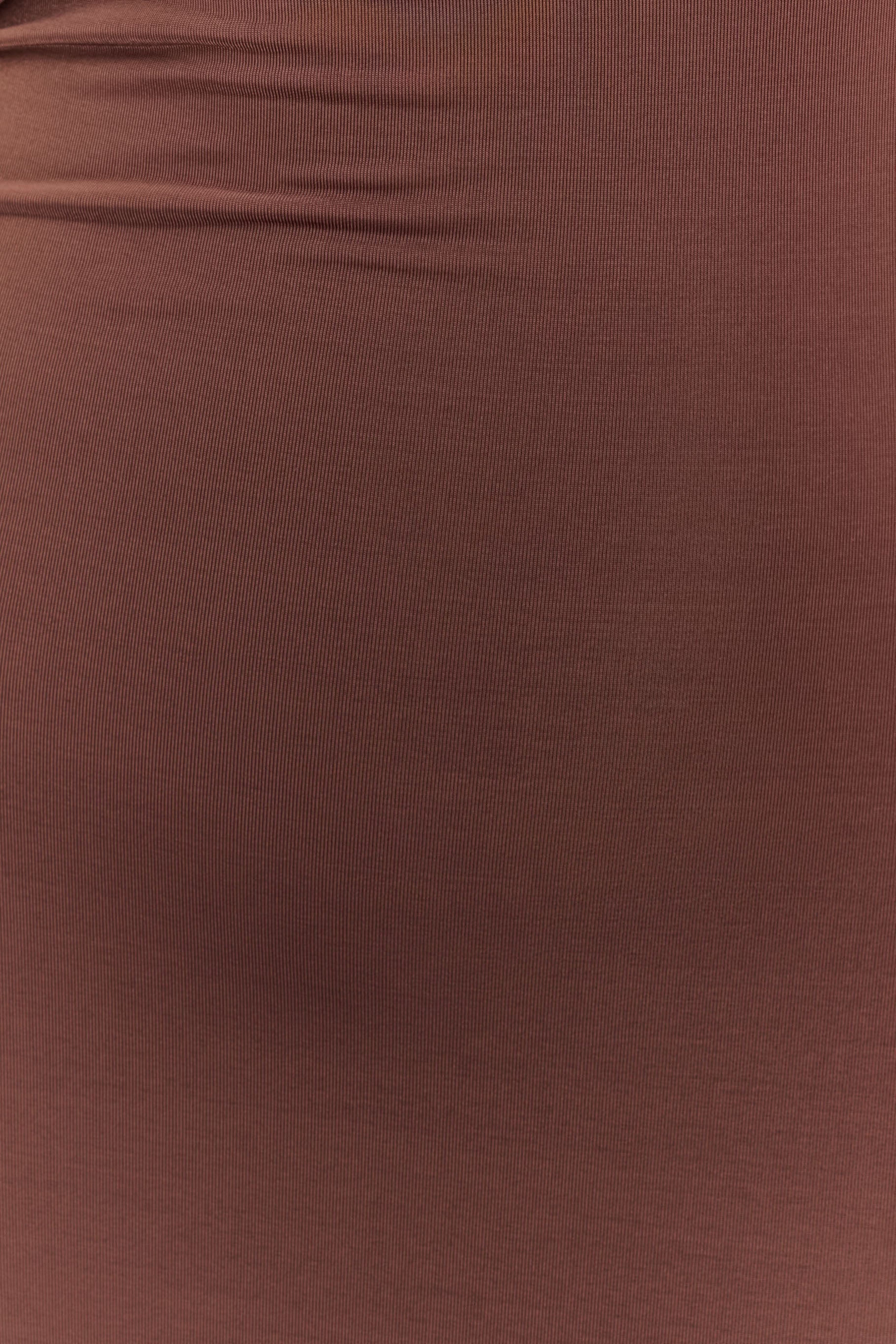 Ashford Asymmetrical Slinky Maxi Dress - Chocolate