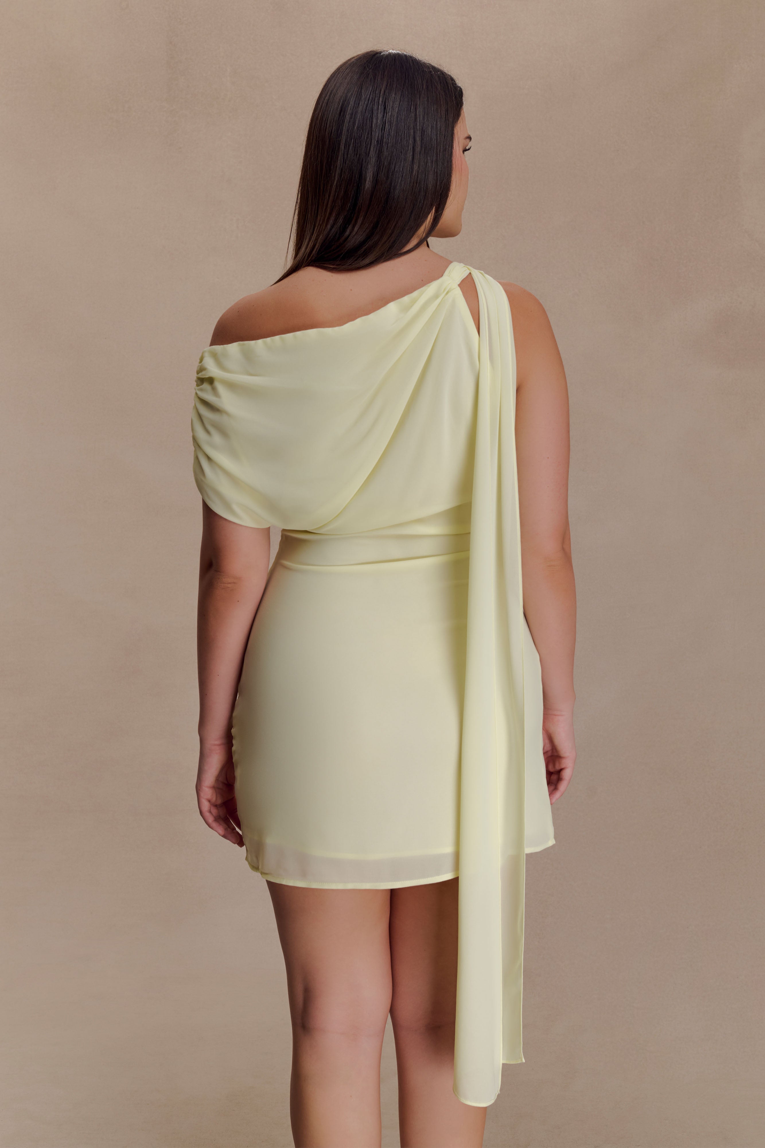 Daisie Chiffon Mini Dress - Lemon