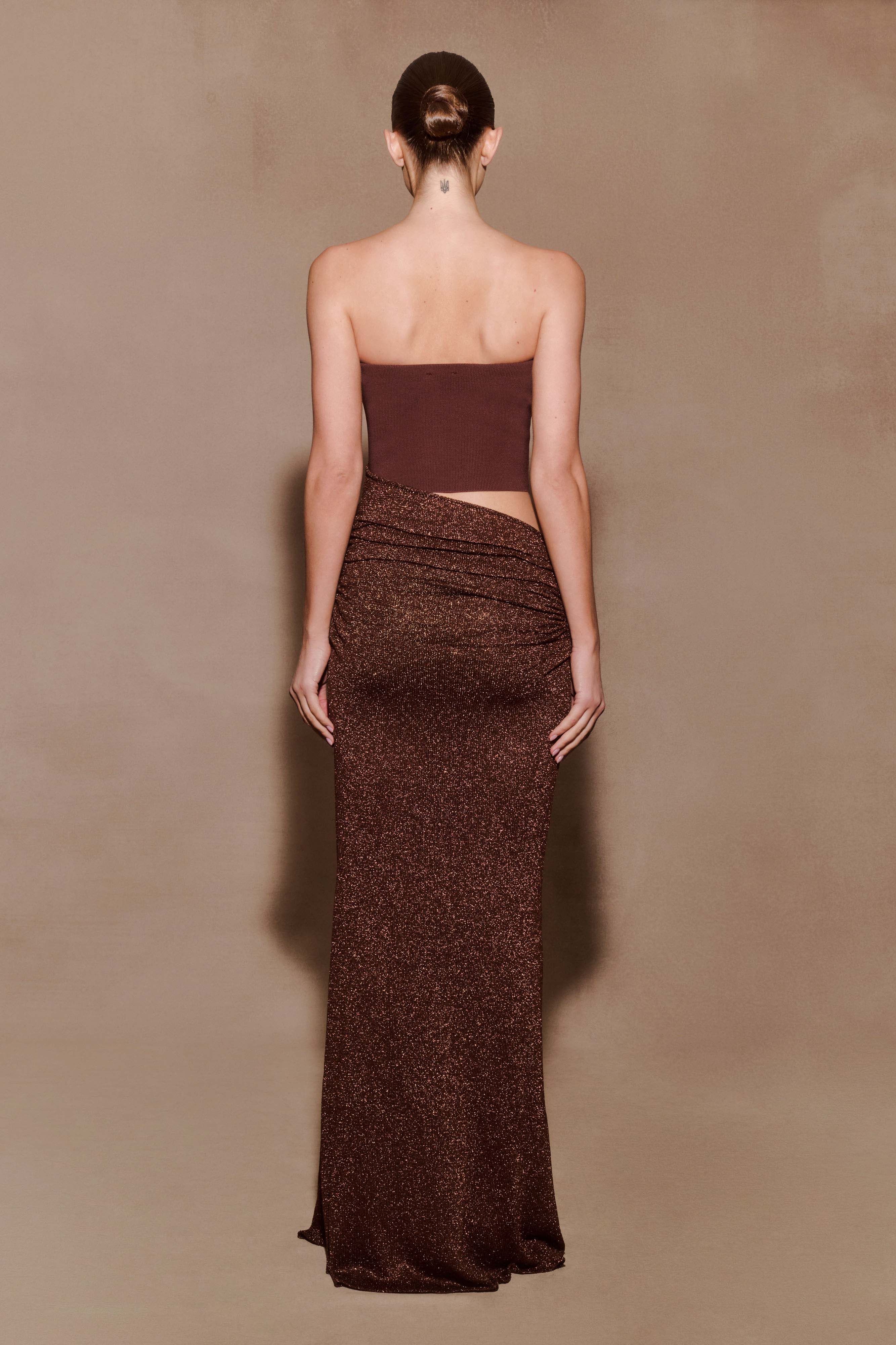 Jasiel Strapless Knit Maxi Dress - Chocolate