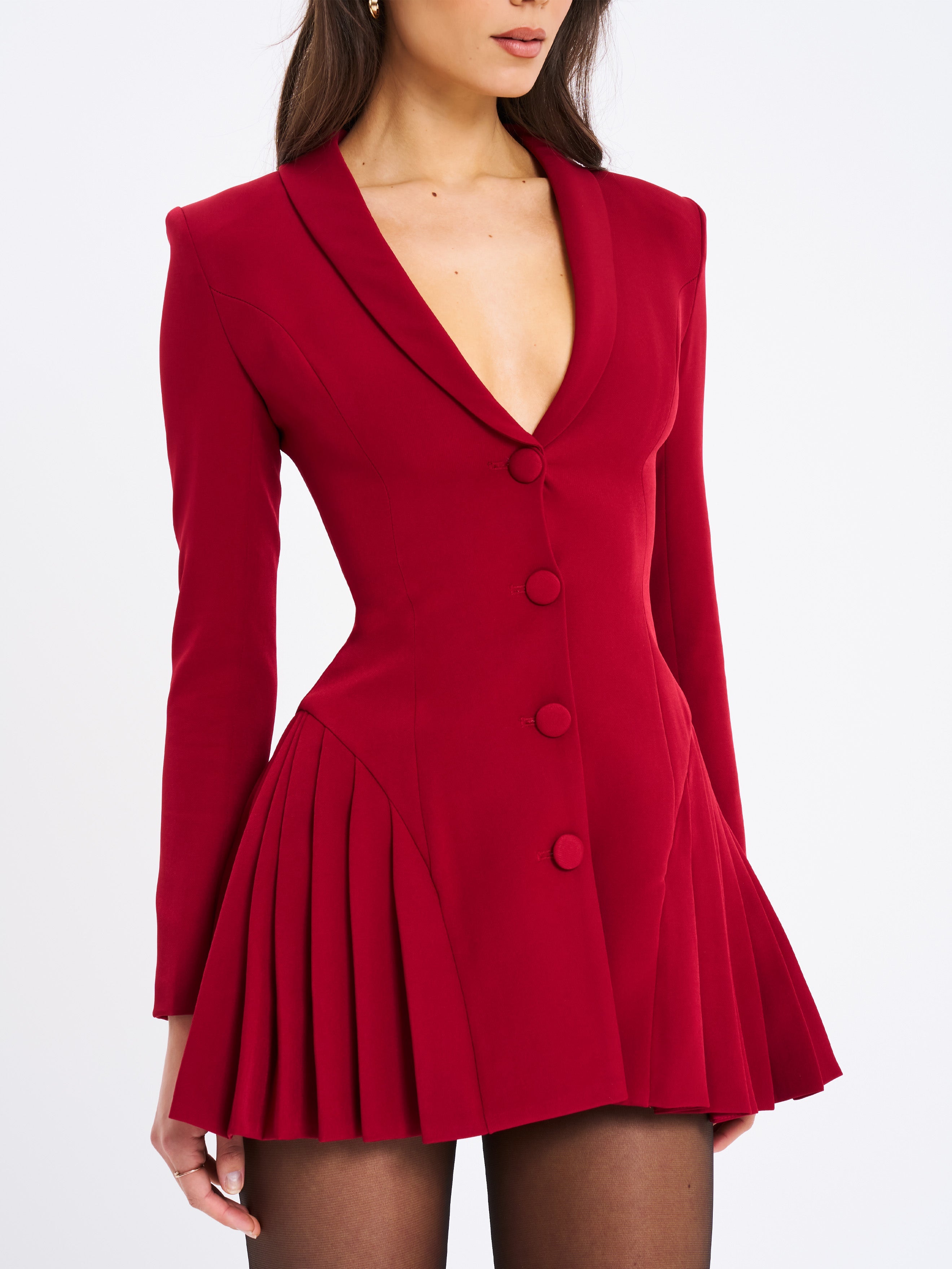 Blazer Dress with Pleated Detail