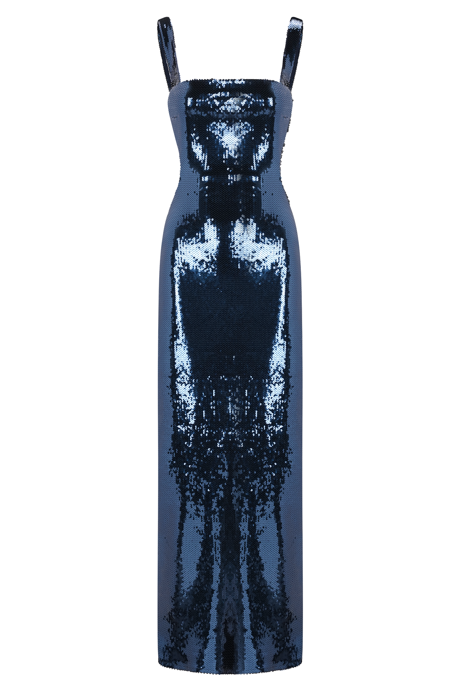 Adoria Sequin Cut Out Maxi Dress - Navy