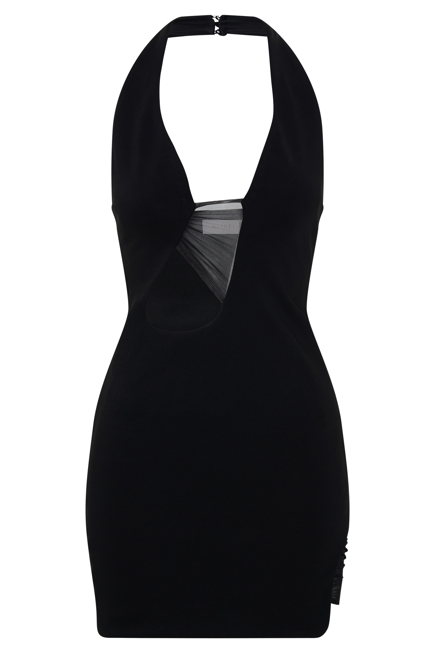 Aubree Crepe And Mesh Mini Dress - Black