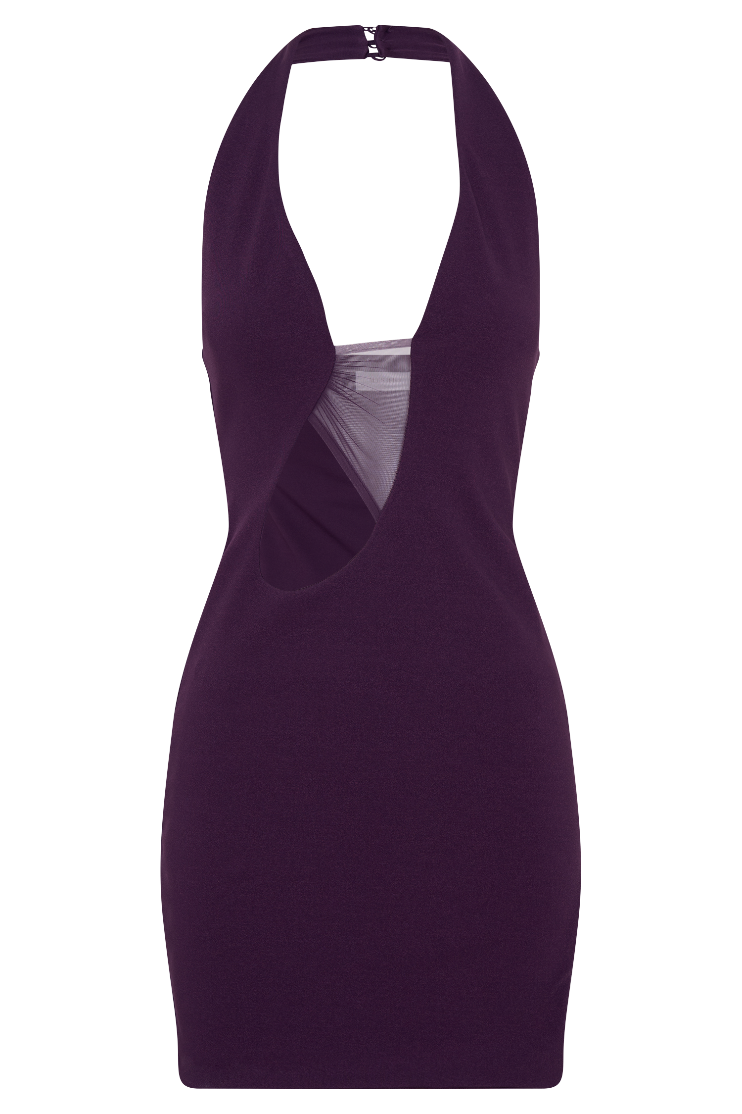 Aubree Crepe And Mesh Mini Dress - Purple