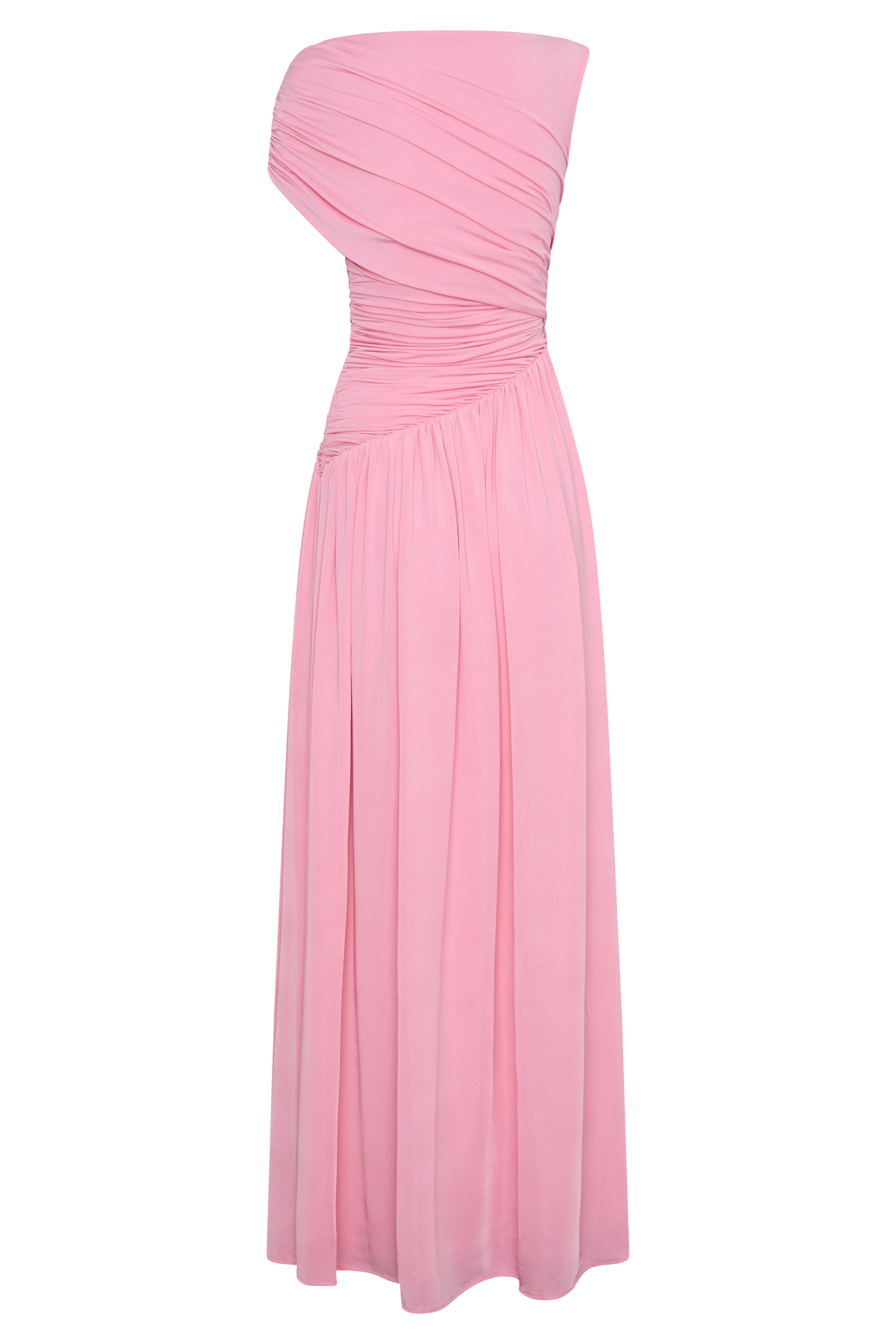 Ayeshya Slinky Asymmetric Maxi Dress - Candy Pink