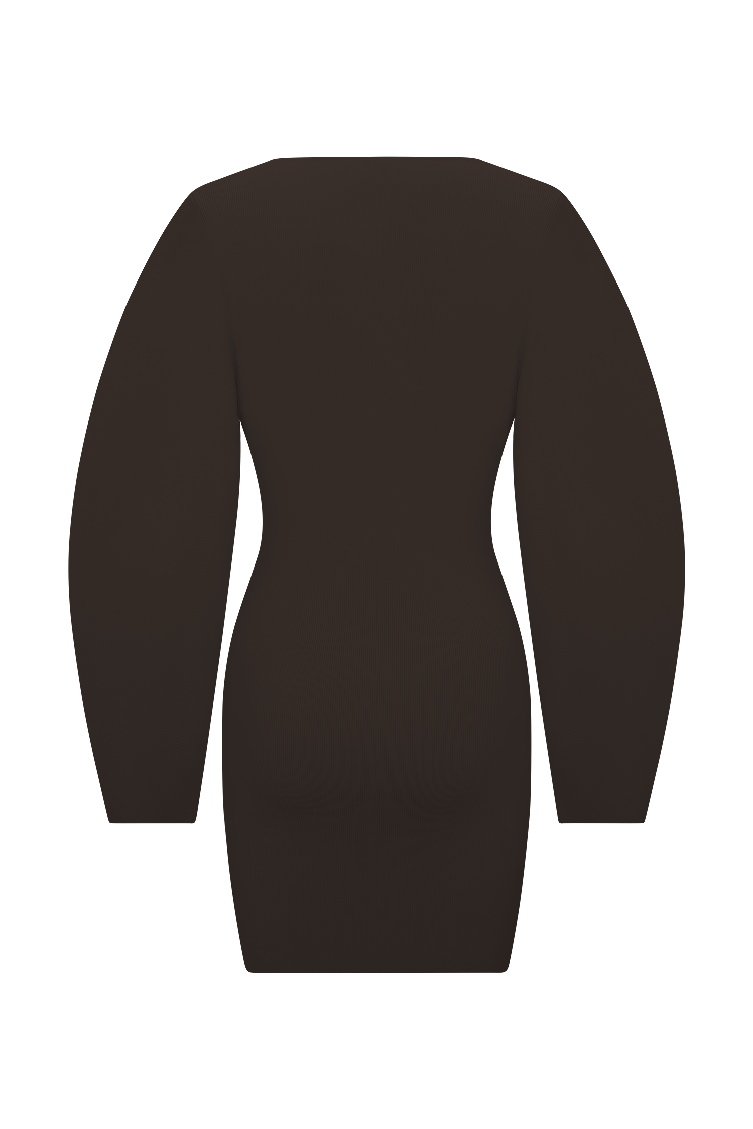 Billy Balloon Sleeve Knit Mini Dress - Dark Chocolate