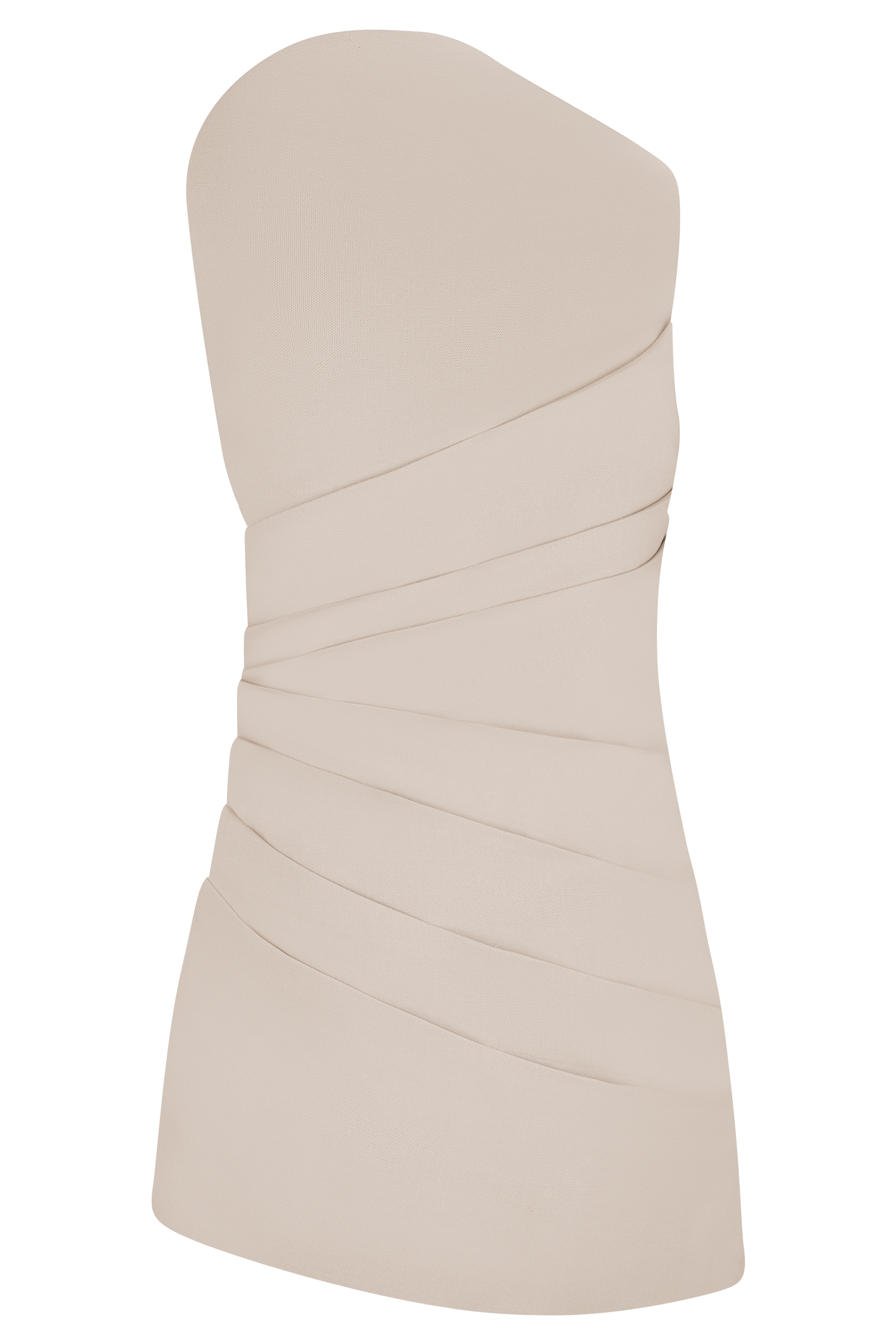 Helena One Shoulder Linen Mini Dress - Natural Beige