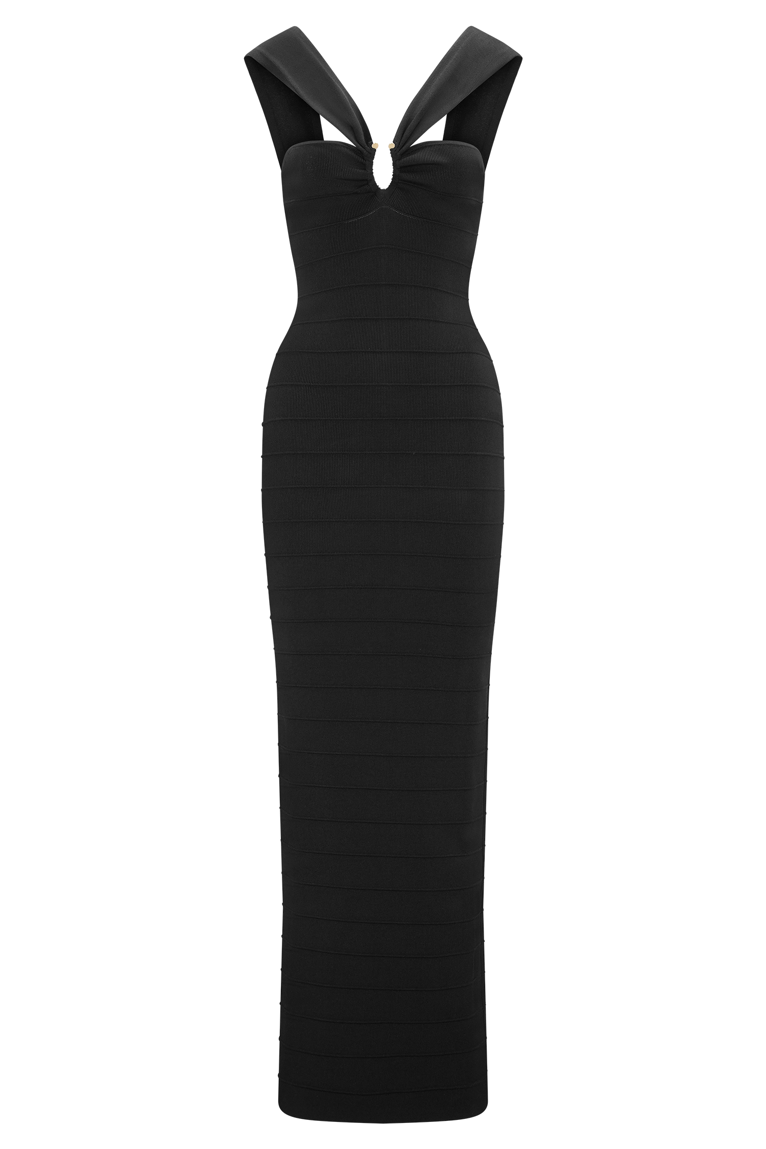 Jaylen Bandage Knit Maxi Dress - Black