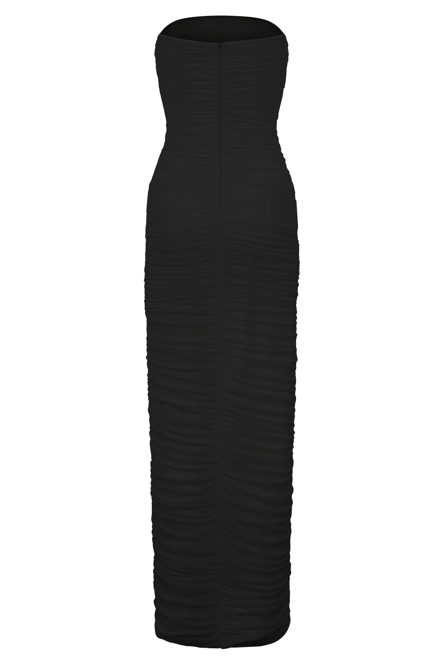 Jianna Strapless Mesh Maxi Dress - Black