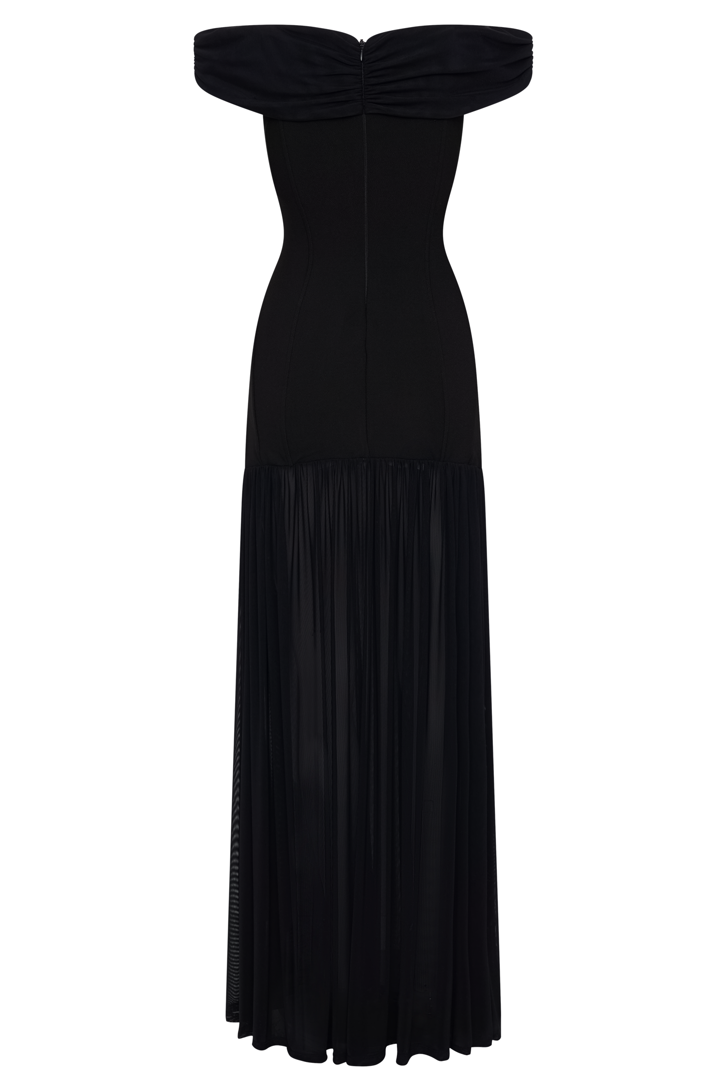 Kellie Off Shoulder Crepe Maxi Dress - Black