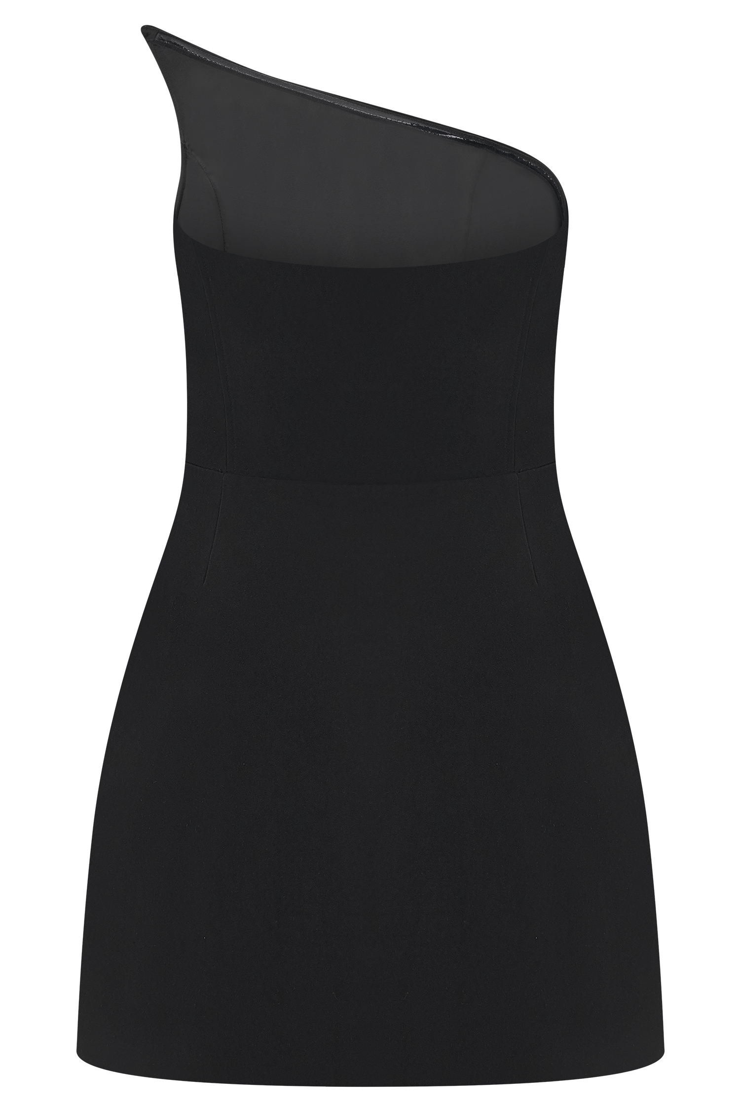 Liva Strapless Diamante Floral Trim Mini Dress - Black