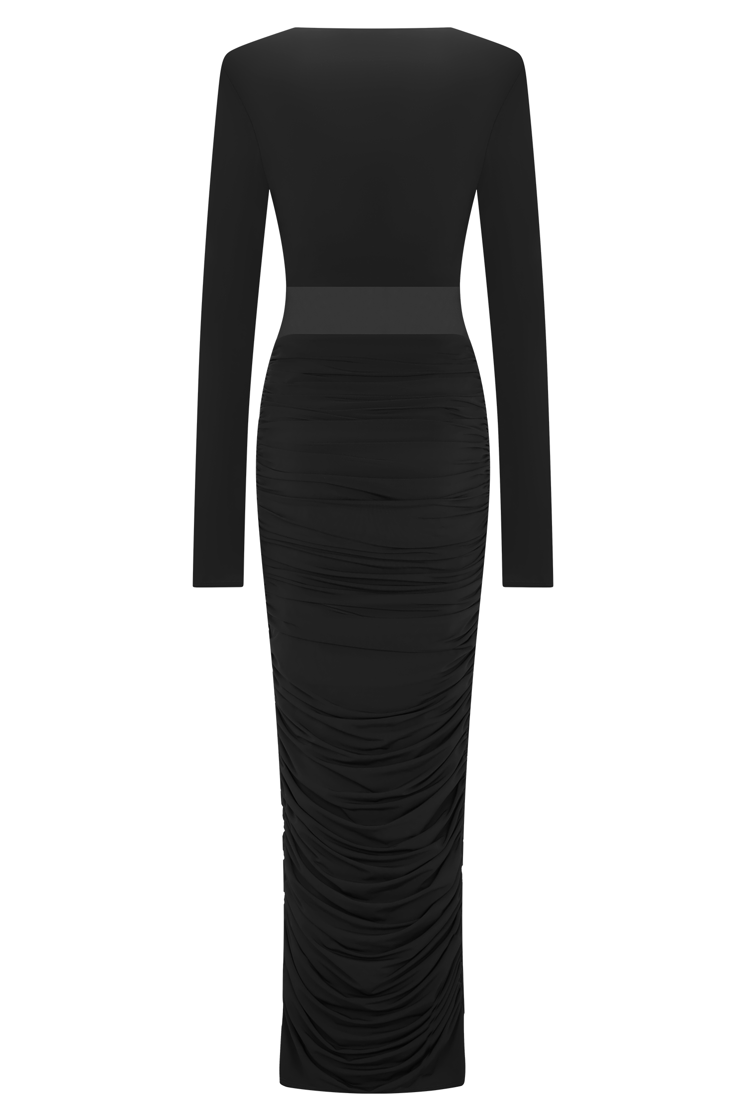 Louanne Slinky Long Sleeve Maxi Dress - Black