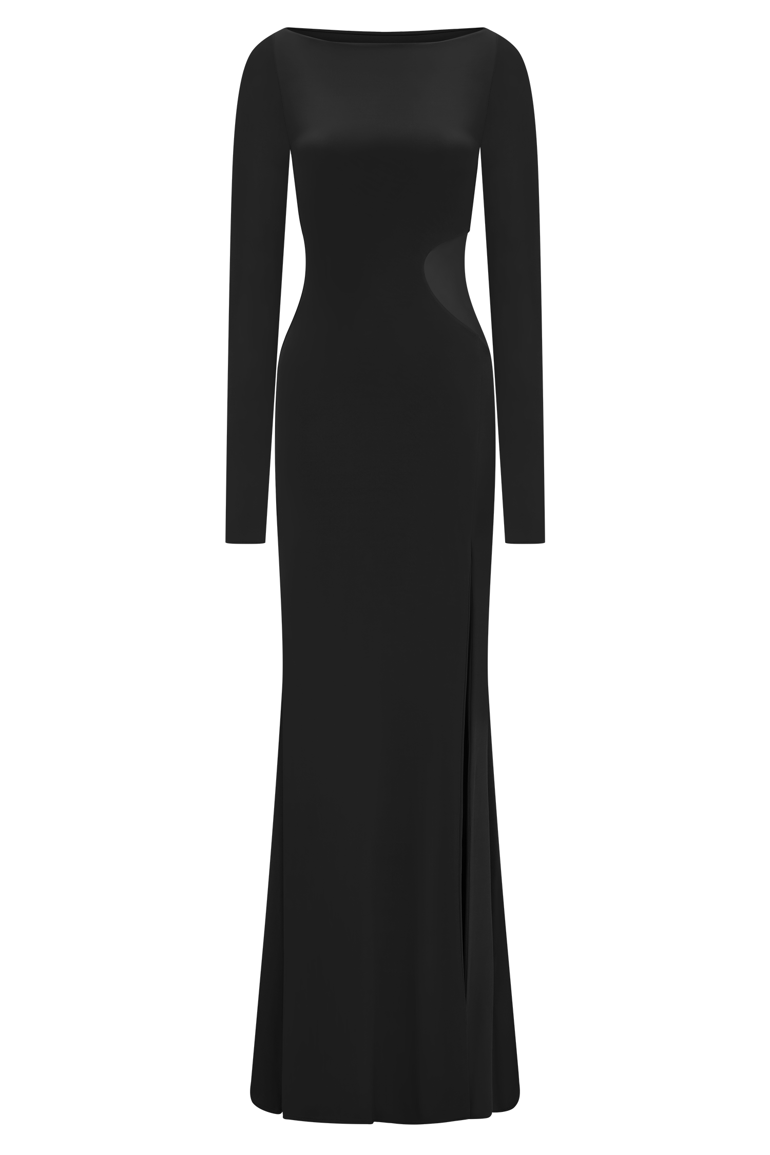Megan Slinky And Mesh Maxi Dress - Black