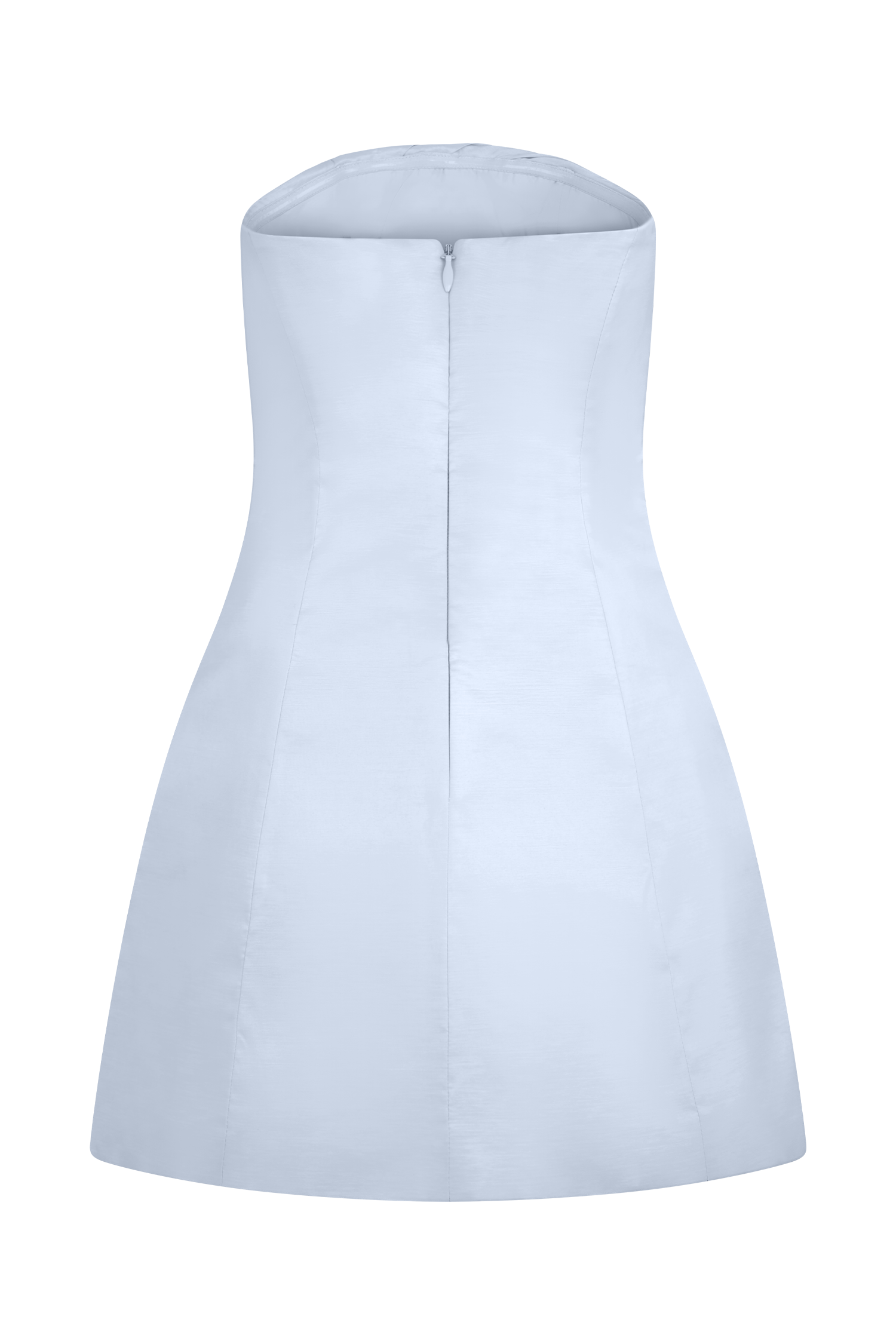 Leslie Gathered Taffeta Mini Dress - Frosted Blue